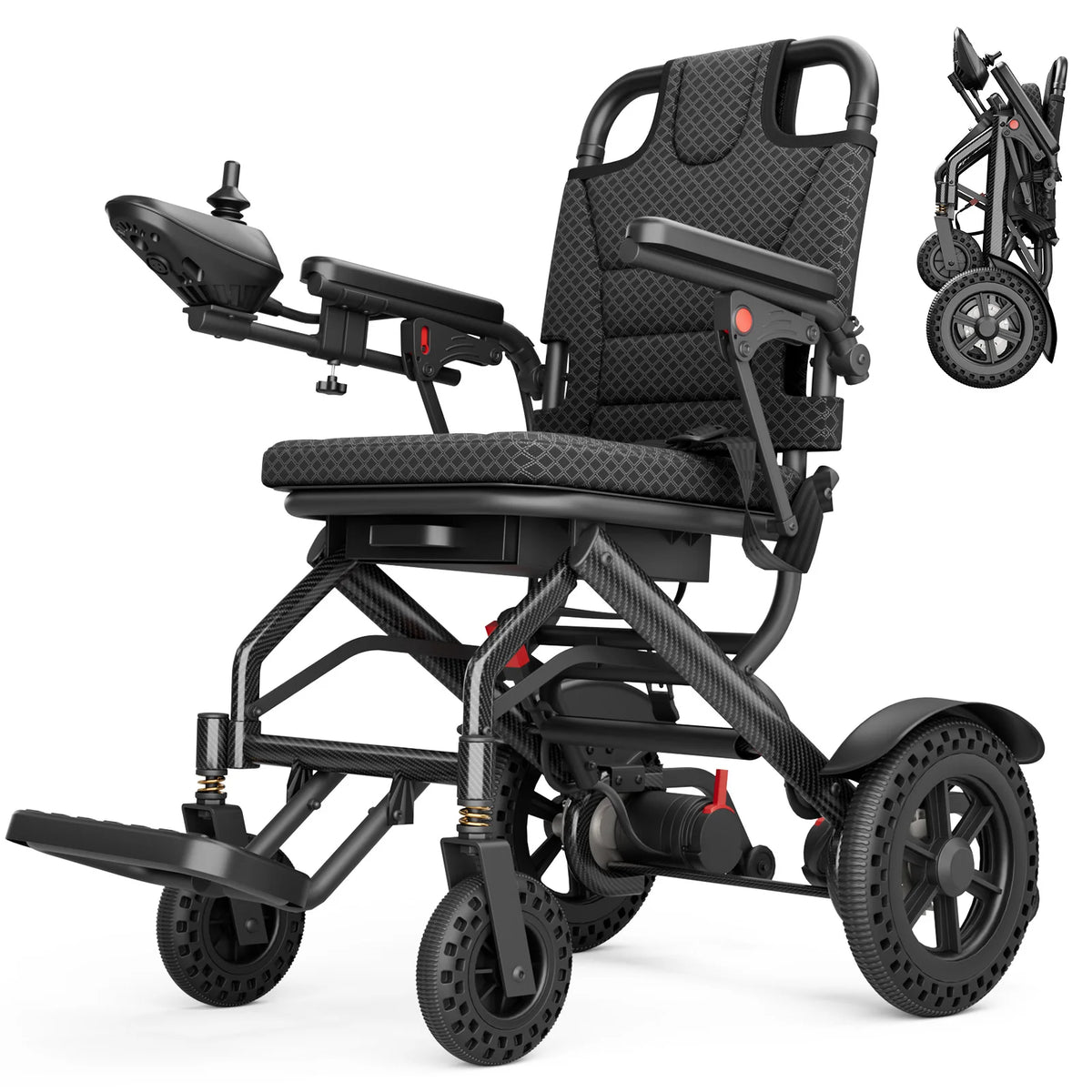 SHICUO Foldable All Terrain Electric Wheelchair for Adults