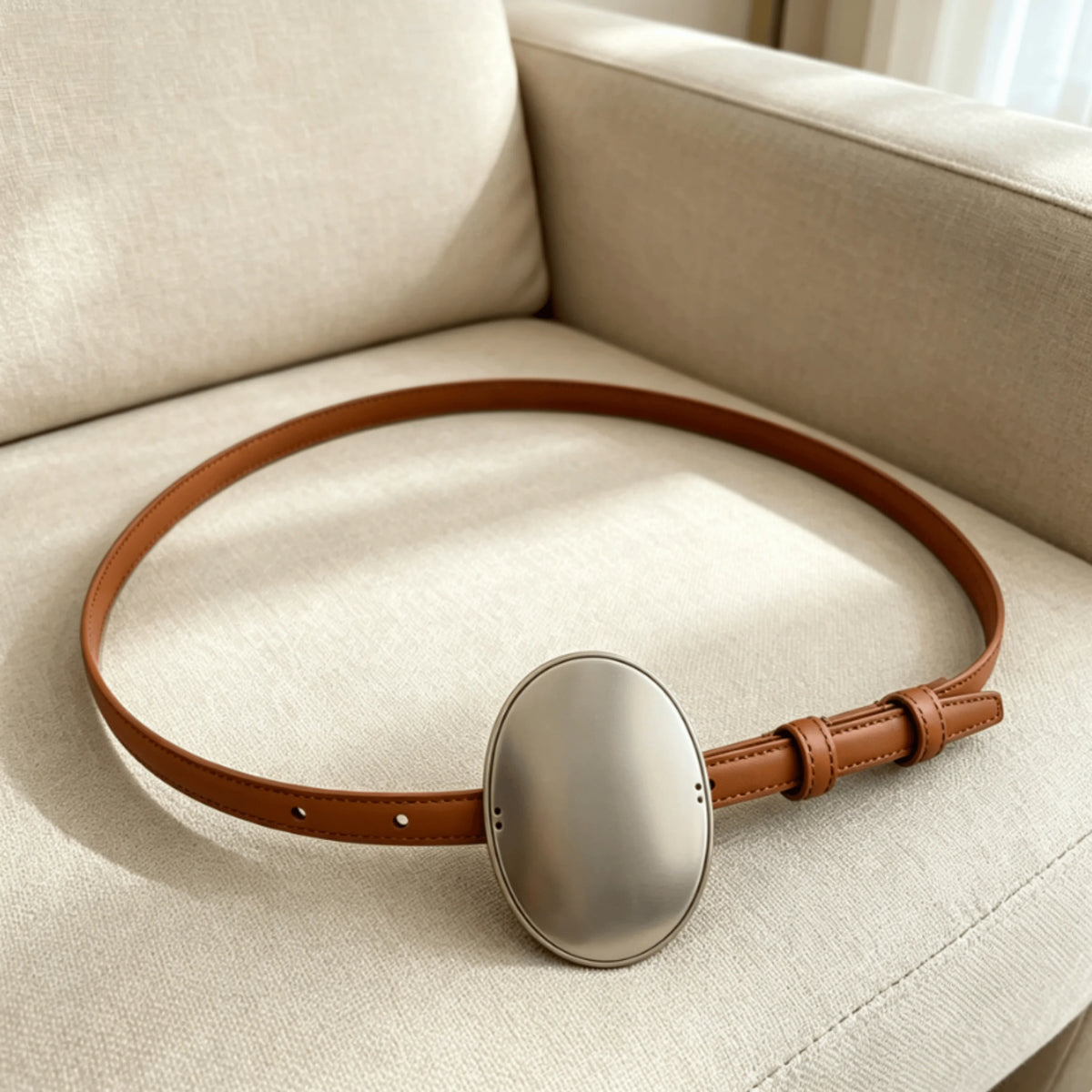 Womens Genuine Leather Belt Slim Durable Everyday Fashion Accessory