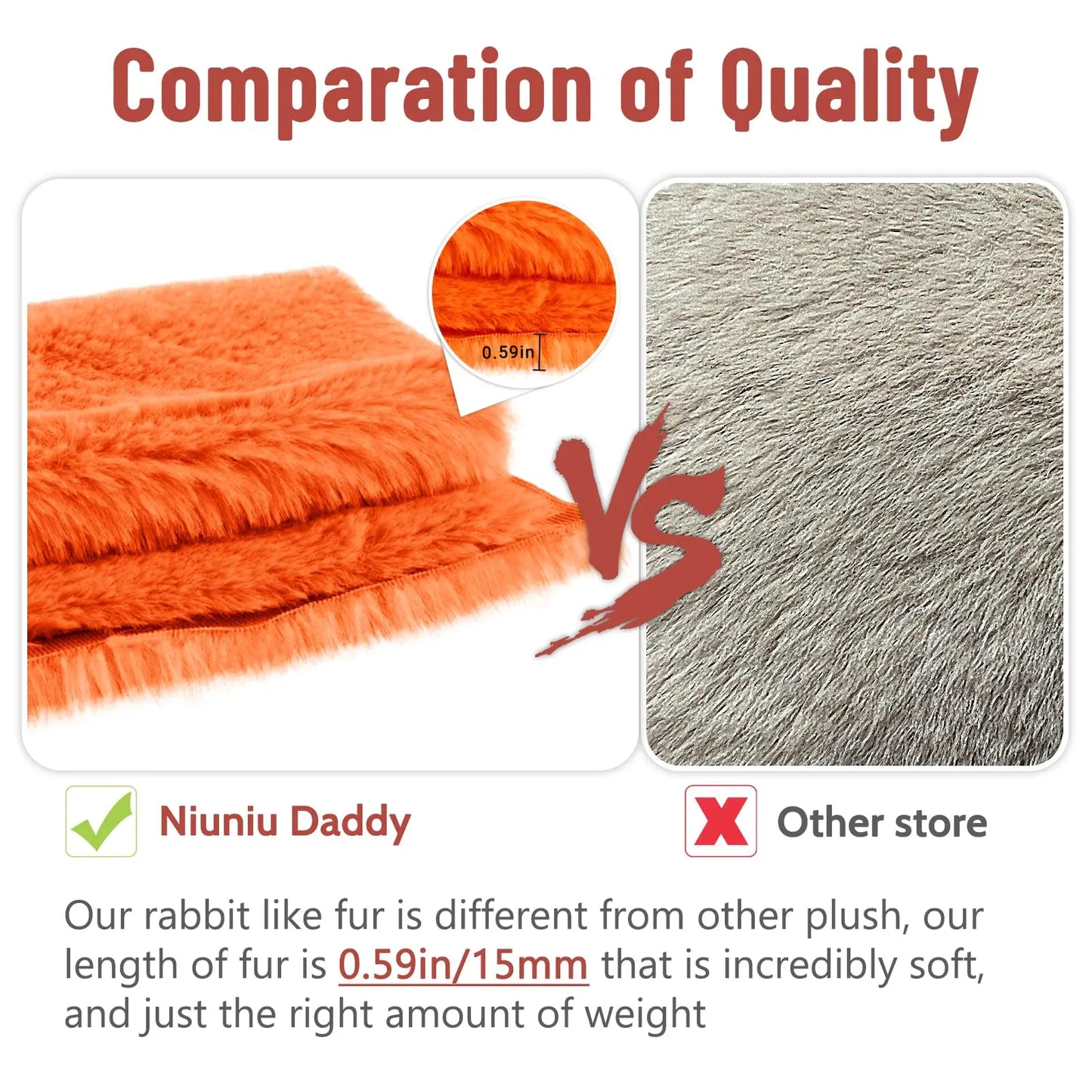 Niuniu Daddy 20" | 3.3 Pound Fox Weighted Stuffed Animals Giant Fox Sensory Body Pillow Plush Toy Soft Squishy Fur for Birthday