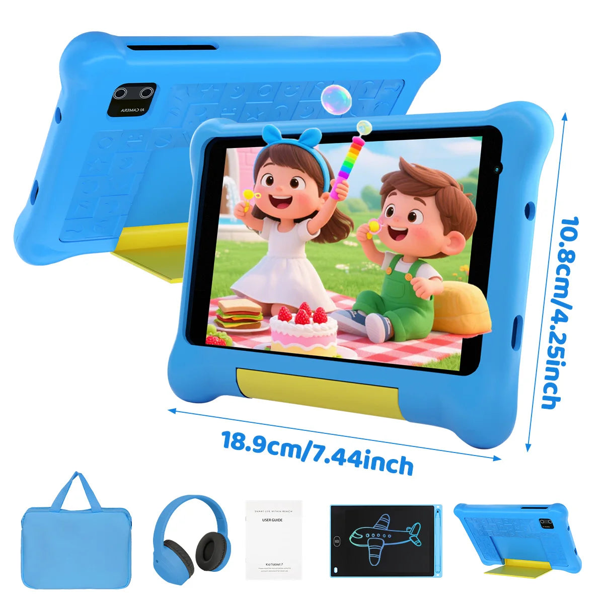 URAO Kids Learning Tablet Bundle With Parental Controls Android 13