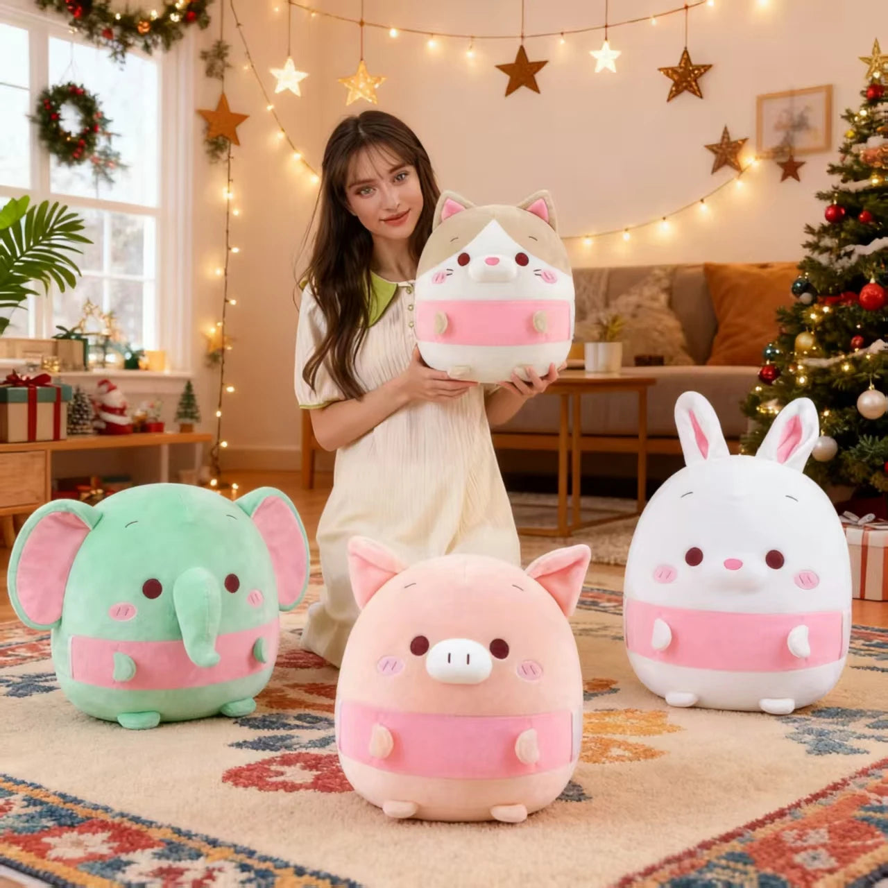 Snowwolf Five Pack Cute Animal Stuffed Plush Toys For Kids