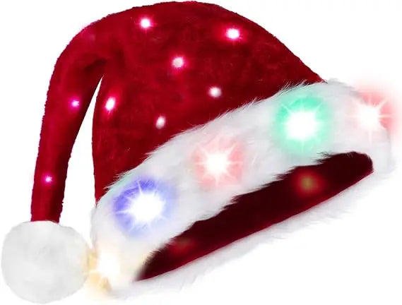 Knitted Santa Elf Hat With Pom Poms For Christmas Parties