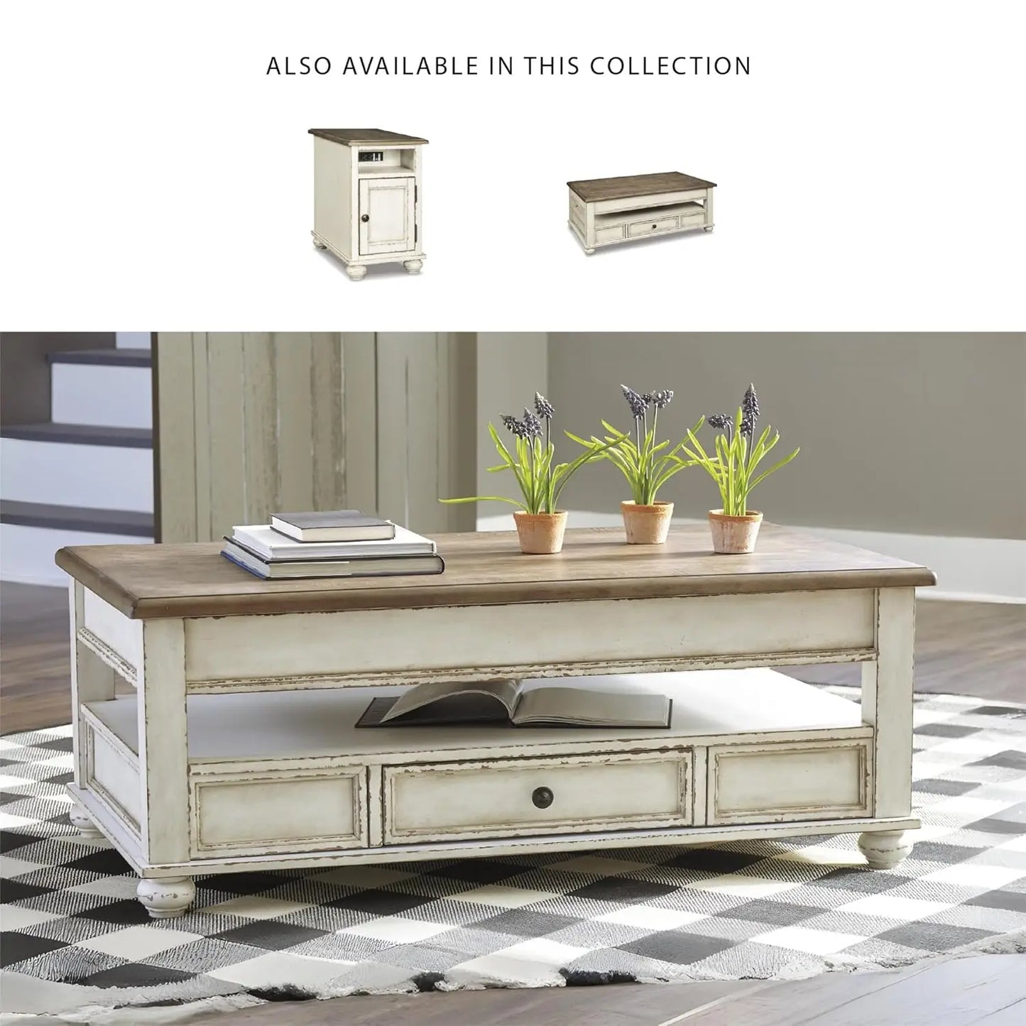 Vintage Farmhouse Lift Top Coffee Table With Storage Drawer Custom