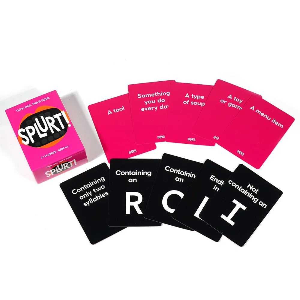 Splurt Quick Think Say It First Party Card Game Portable