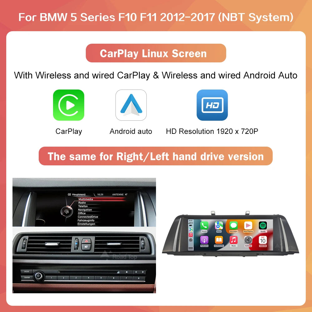 Road Top Wireless CarPlay Android Auto Car Stereo For BMW