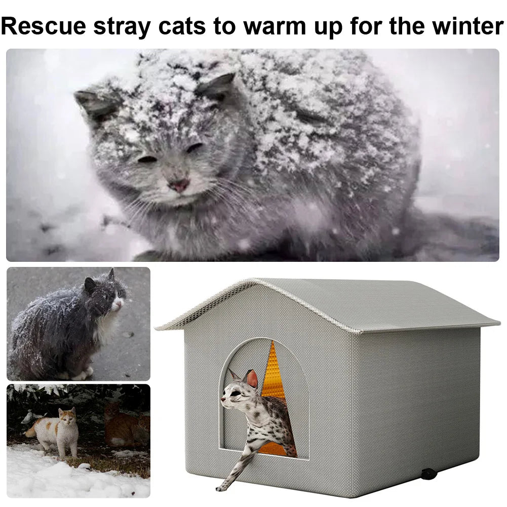 Weatherproof Feral Cat Shelter Outdoor Cat House For Winter Stray Cats And Small Pets
