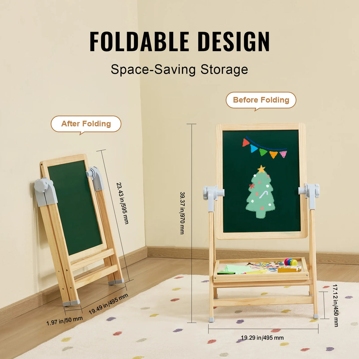 SucceBuy Standing Magnetic Drawing Board Art Easel Educational Toy Set