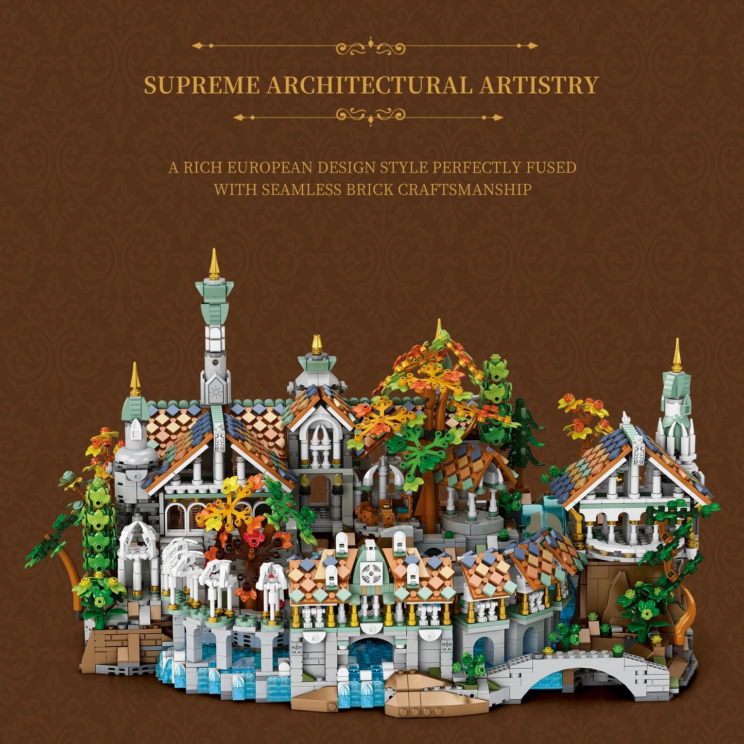 Barweer 4406PCS MOC Movie Rings Duskvale Sanctum Building Blocks