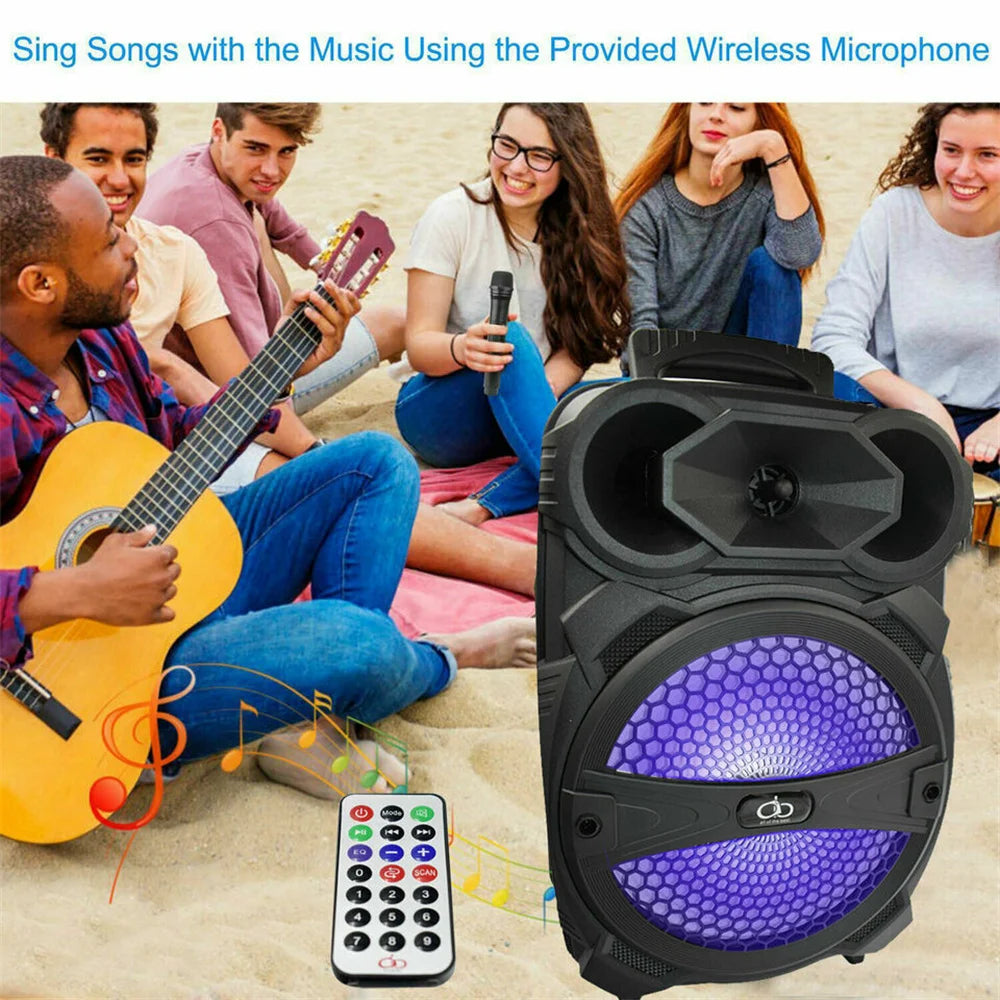 Curuk Portable Wireless Bluetooth Speaker With Led Lights And Mic