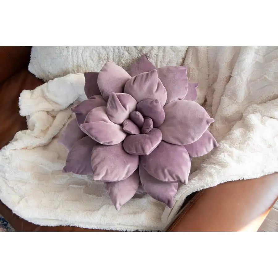 DreamWeave Purple Cactus Flower Pillow Handstitched - 3D Decor Throw Pillow For Bedroom Living Room Nursery