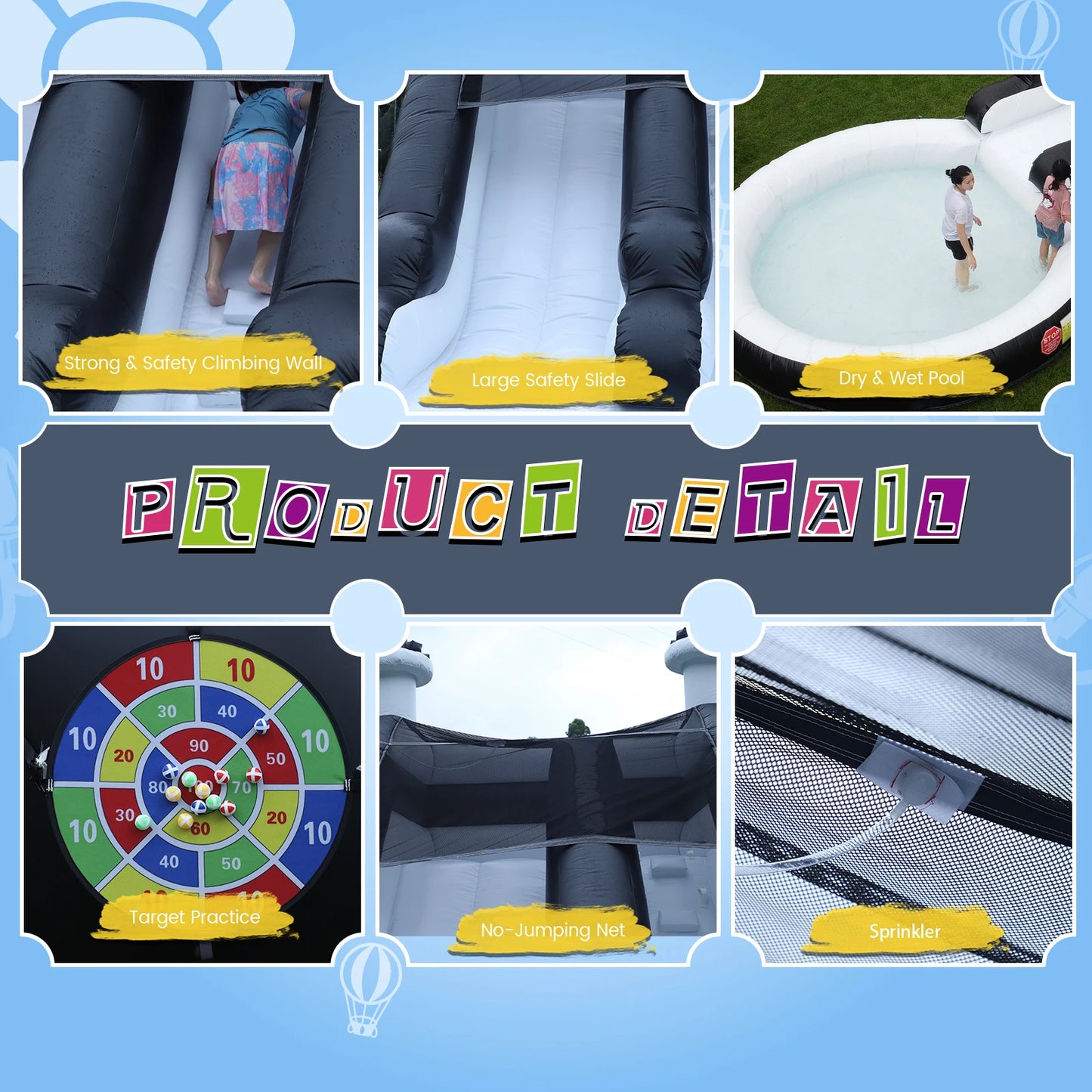 King Inflatable Inflatable Water Slide With Big Pool - Durable PVC Outdoor Playground For Kids Ages 0-14