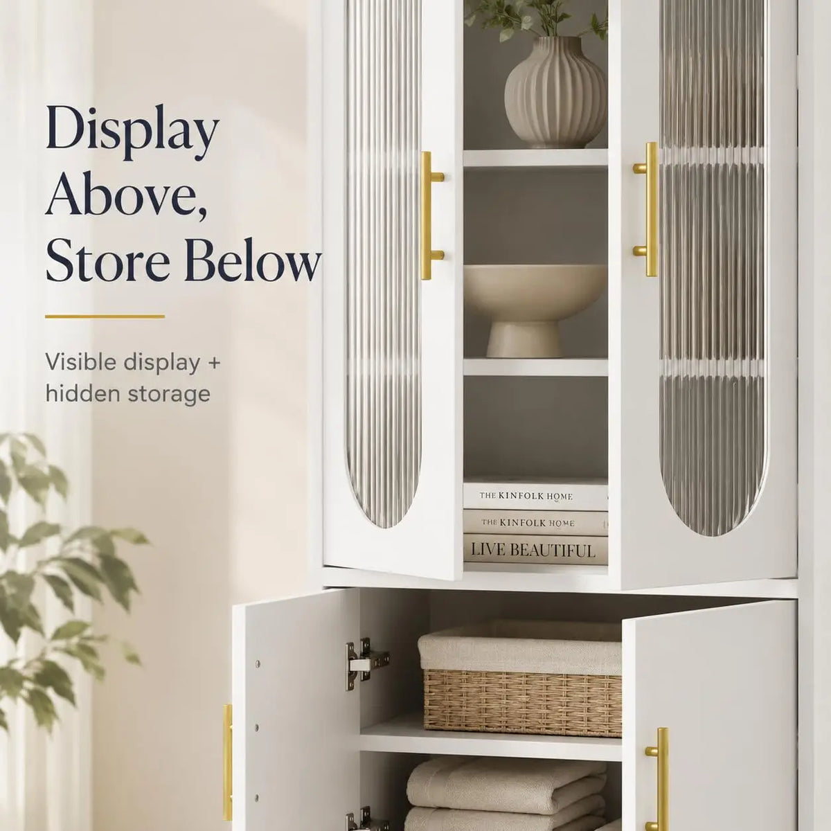 EliteZ Metal Kitchen Pantry Cabinet With Adjustable Shelves and Doors