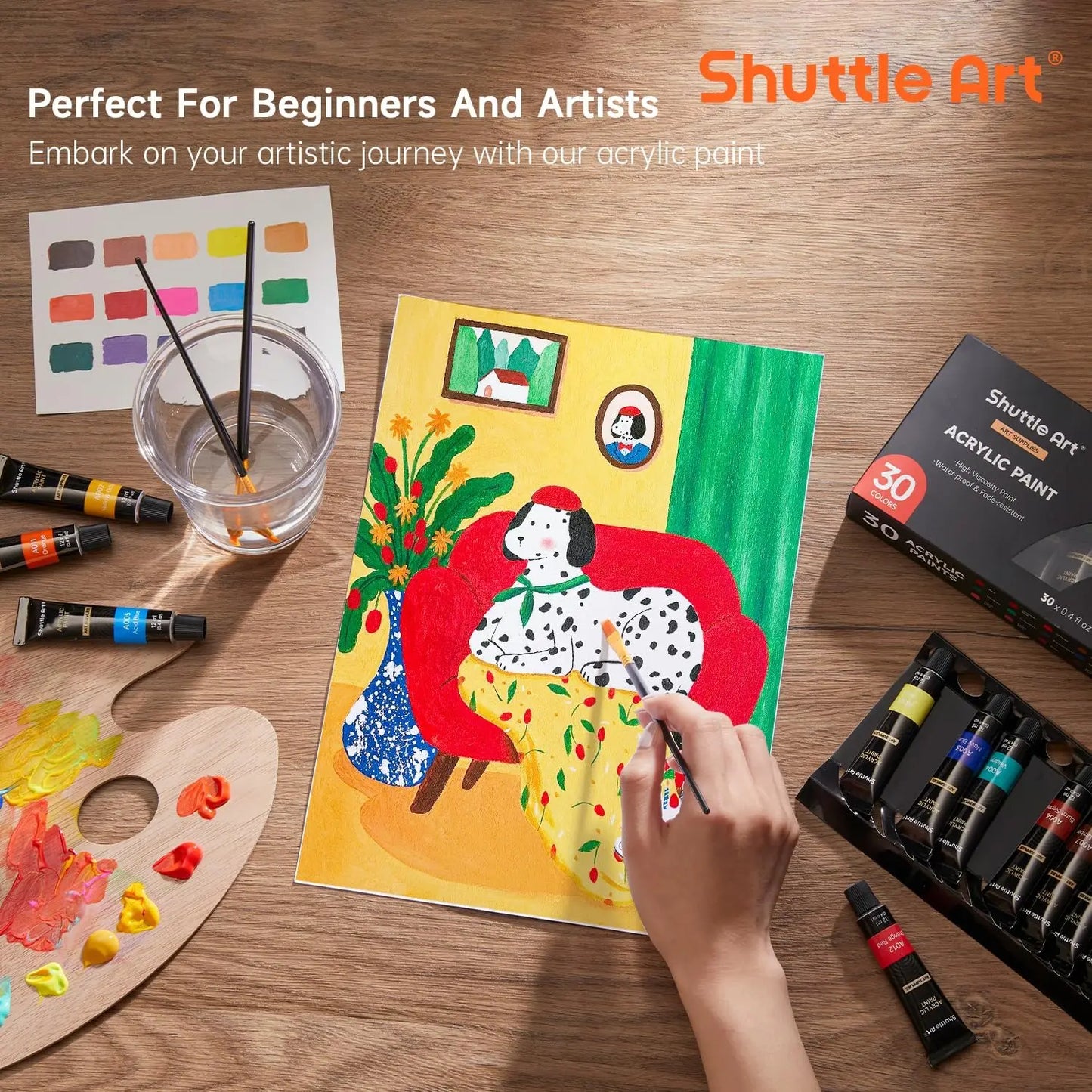 Acrylic Paint Set Rich Pigments Non Toxic For Canvas Wood Ceramic