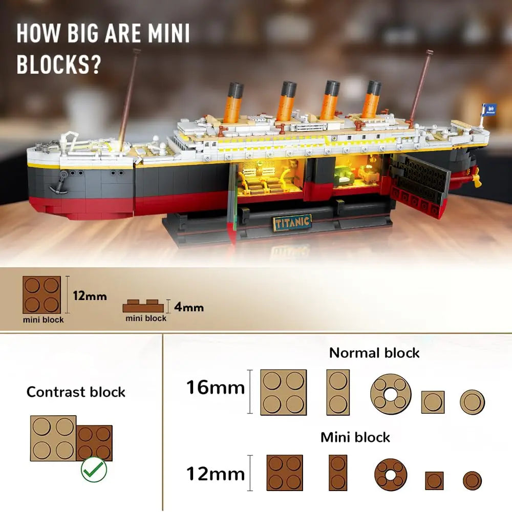 Titanic Building Set 2 In 1 Ship Model With Stands