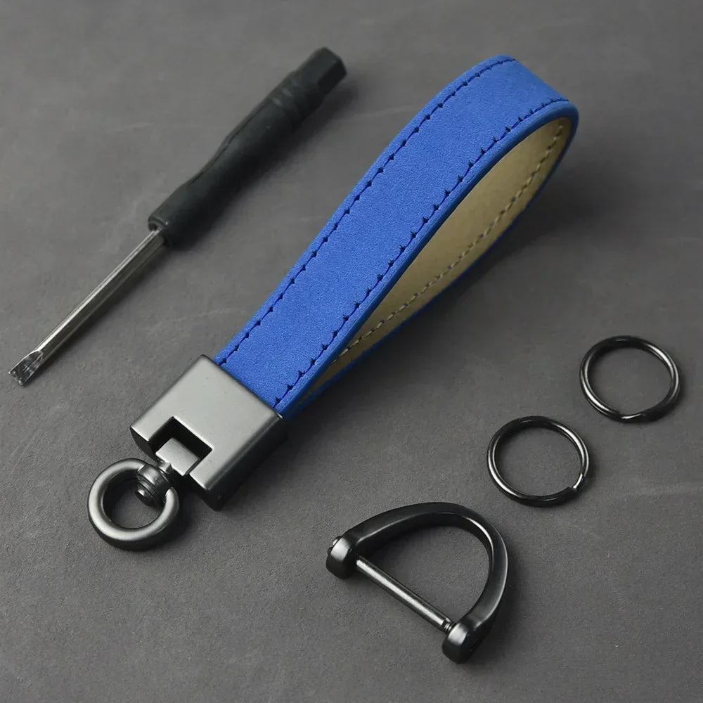 Omuda PremiumGrade GenuineLeather CarKey Chain With ExtraDurable BuckleRing Premium Protection