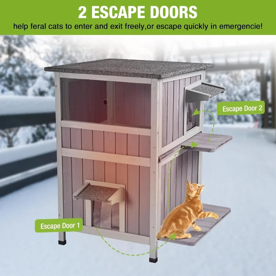 Sichuan Heated Outdoor Cat House With Insulated Liner