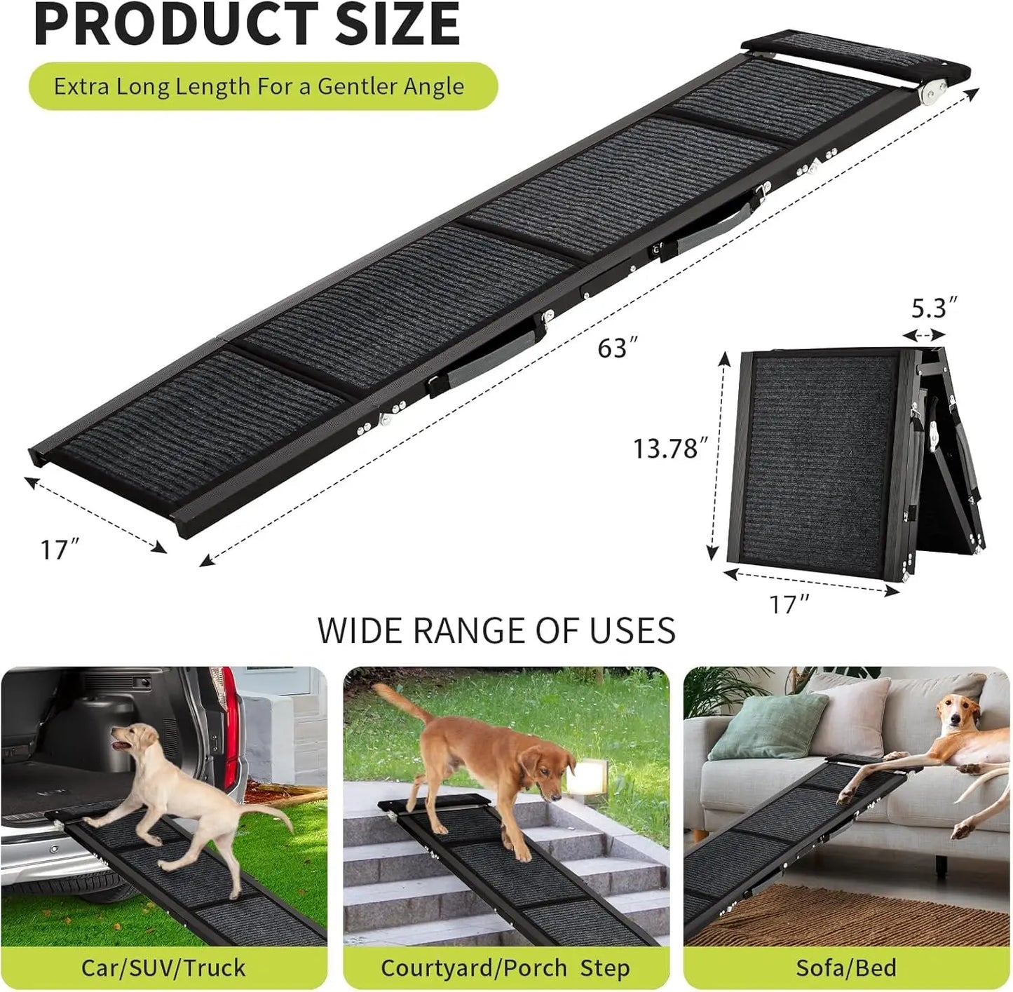 HiMISSDog Dog Ramp for Car Folding Pet Steps