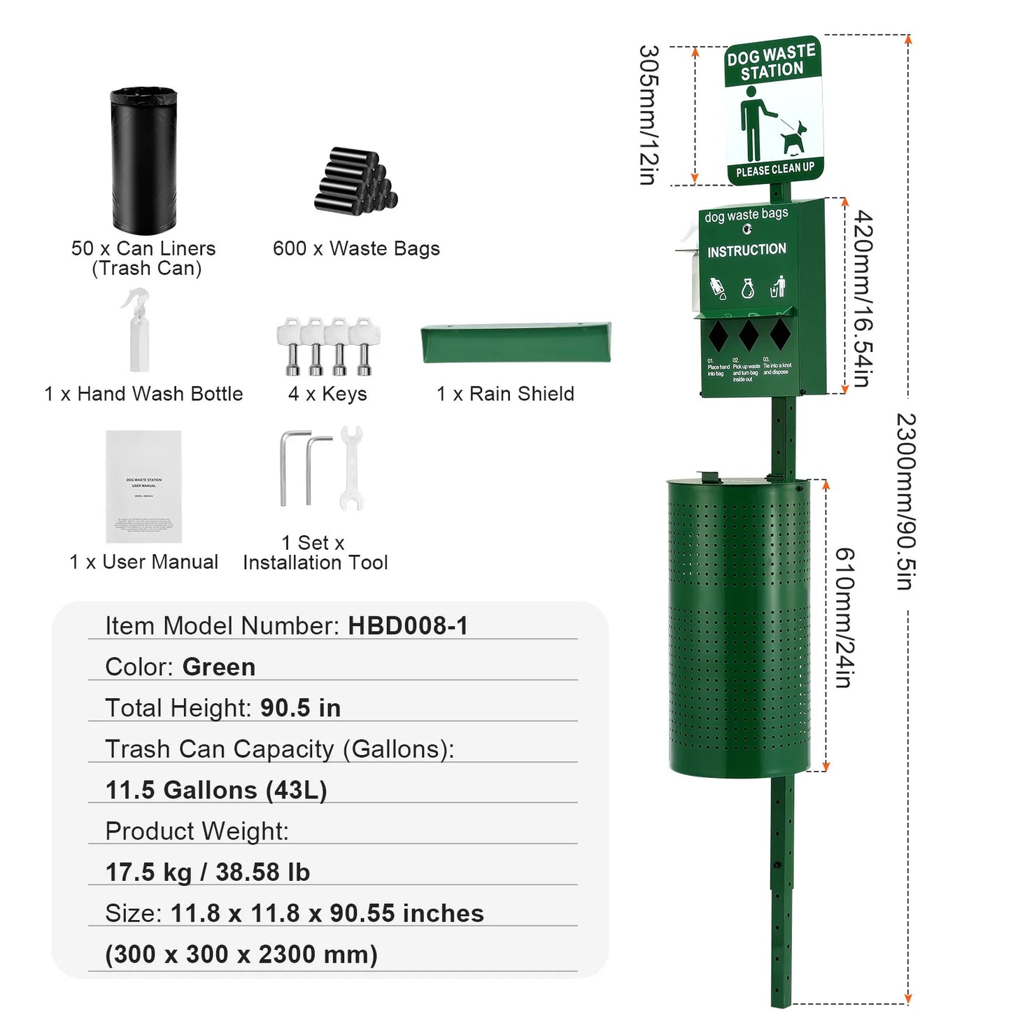 Commercial Dog Waste Station With Hand Wash And Bag Dispenser