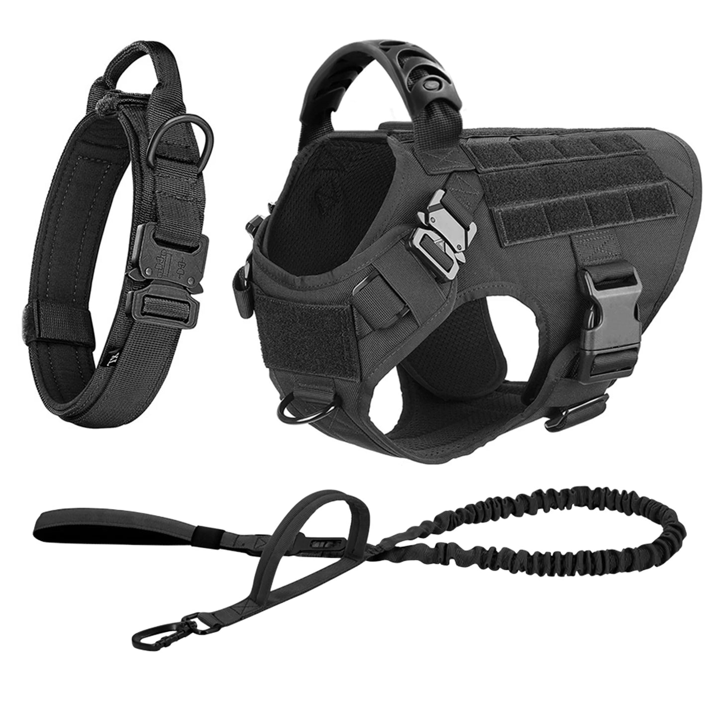 Dog Harness Leash Set Nylon Padded Quick Release Buckle Training
