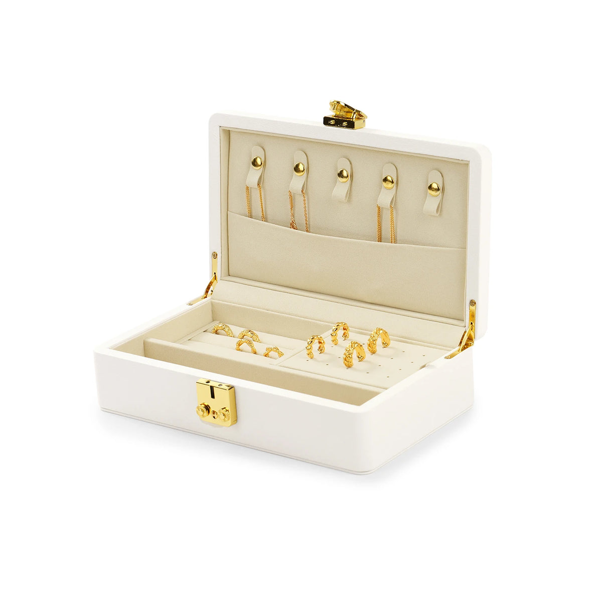 Oirlv Velvet Jewelry Organizer Box With Lock And Removable Dividers