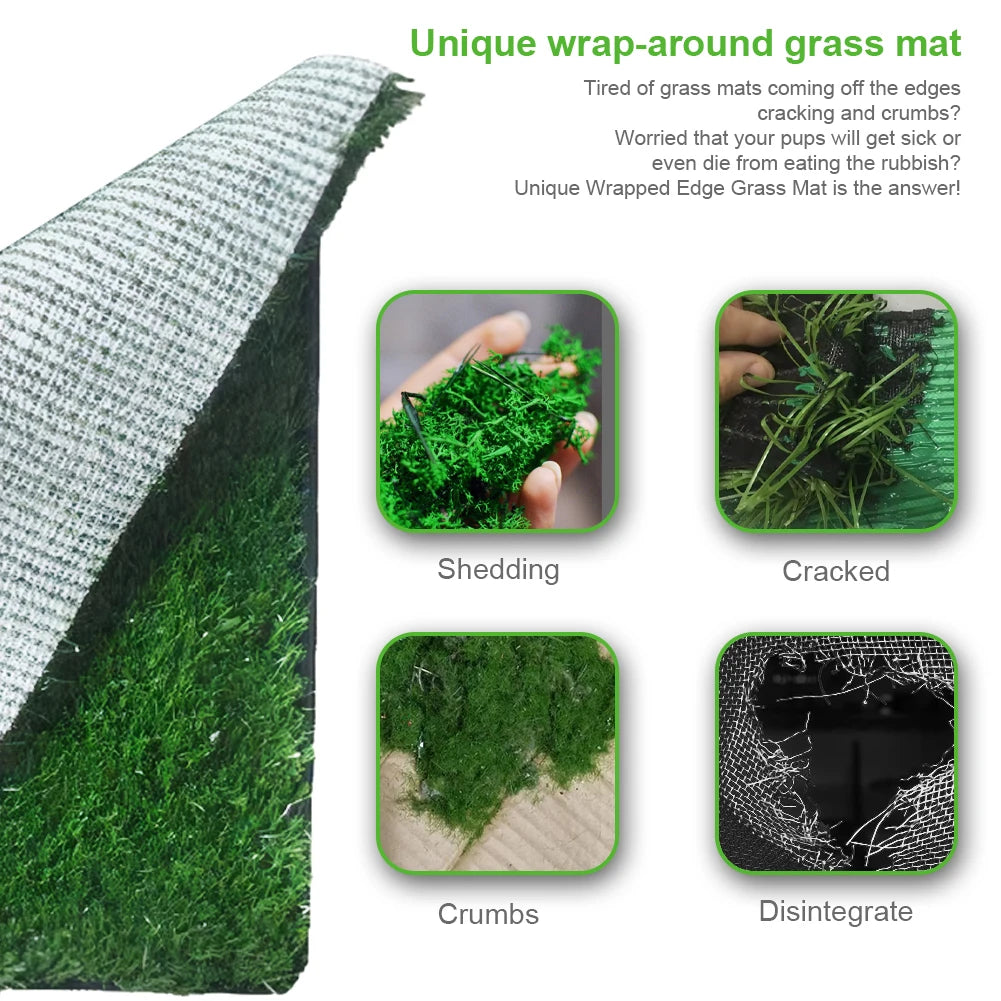 MOJOYCE Dog Grass Pad With Large Tray Reusable Indoor Potty