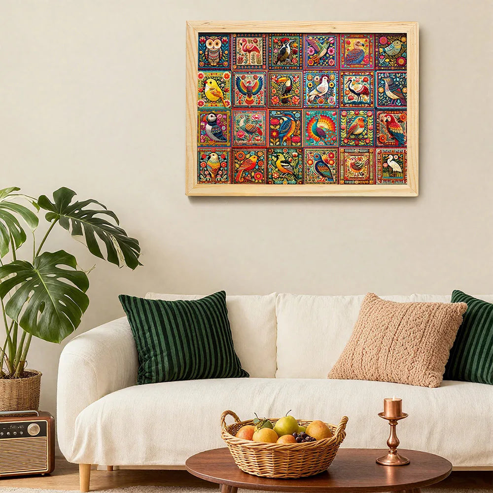 BenBen Puzzles for Adults 1000 Pieces, Bird Crochet, Jigsaw Puzzles with Letters on Back, Challenging Puzzles for Family Game