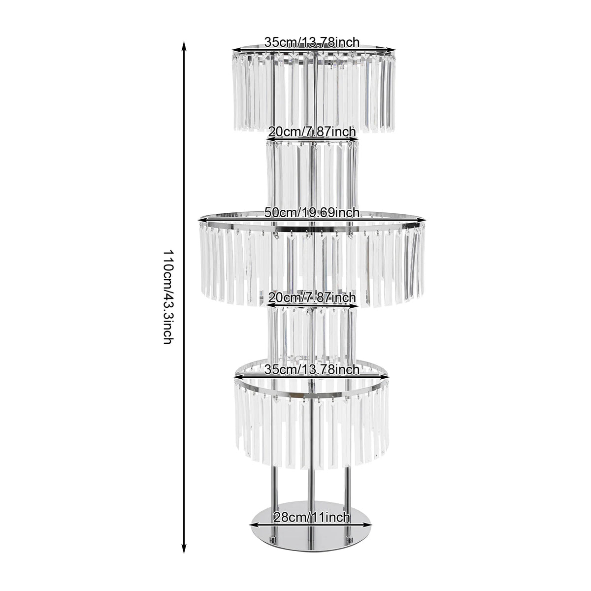 Wedding Centerpiece Flower Stand Vase With Hanging Acrylic Accents