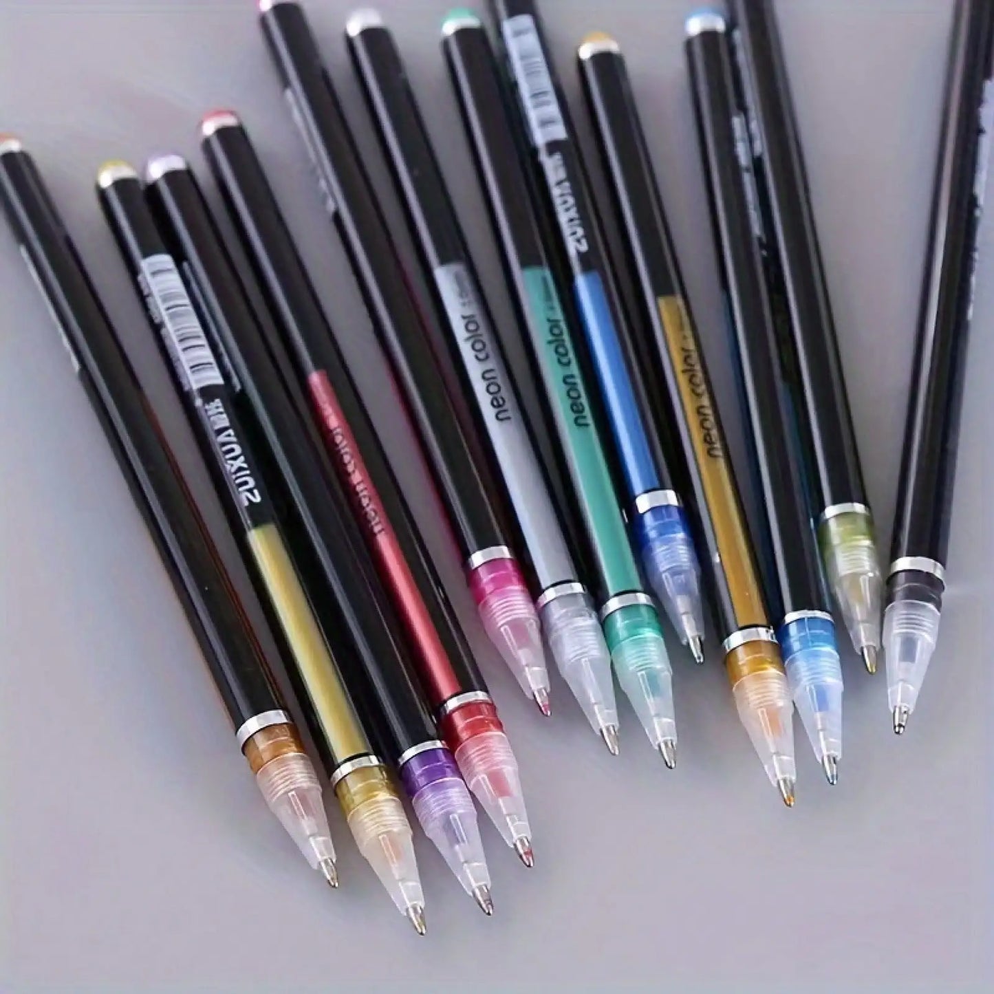 SparkleCo 48 Color Gel Pen Set With Fine 1.0mm Tip - Glitter Metallic Pens For Journaling And Scrapbooking