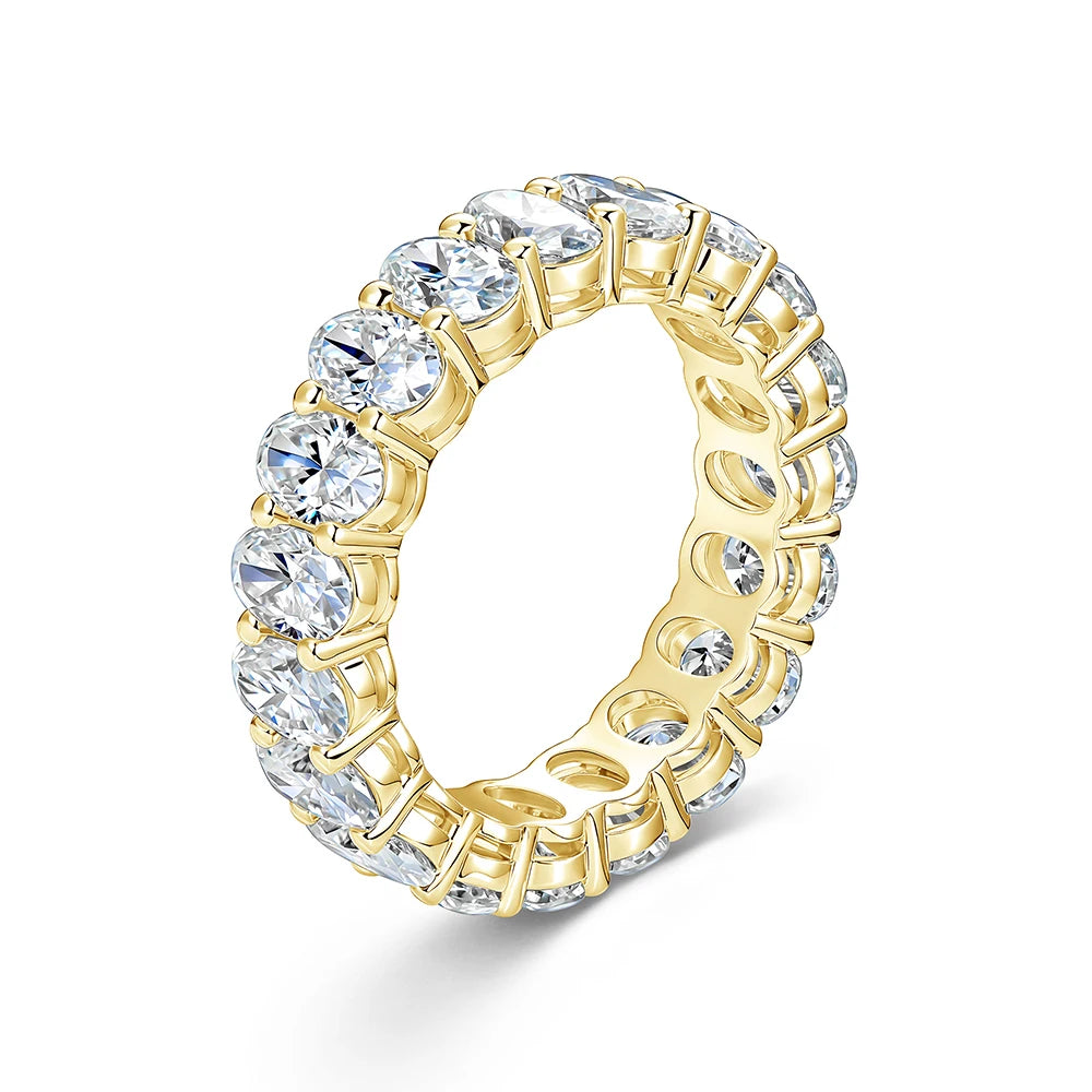 Oxtao 14K Gold Filled Certified Moissanite Eternity Ring
