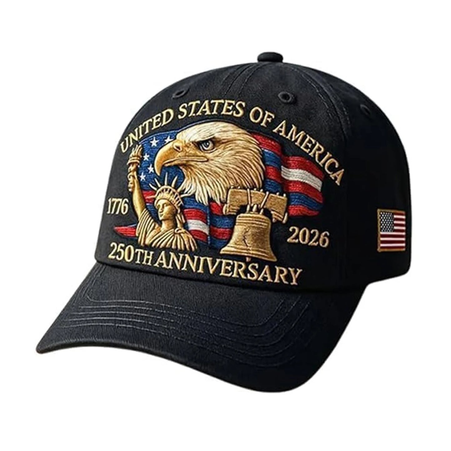Breathable Patriotic Baseball Cap US 250th Anniversary Cap Retro Washed Versatile Patriotic Cap US 250th Anniversary Tribute Hat