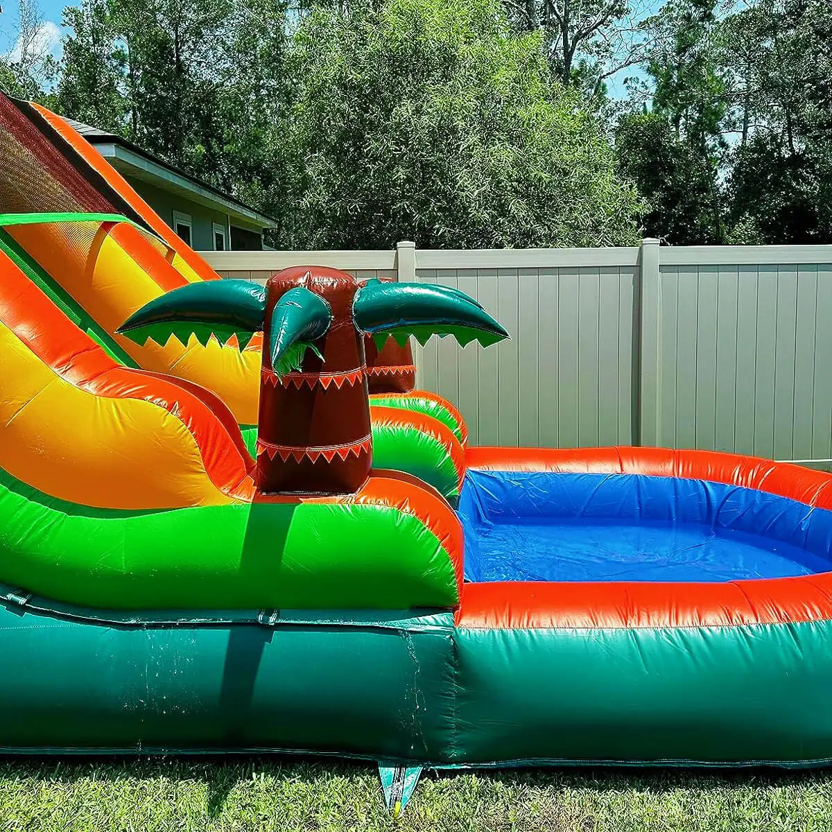 King Inflatable Water Slide Pool - Double Slide Bubble Ball Fun For Kids Outdoor Summer