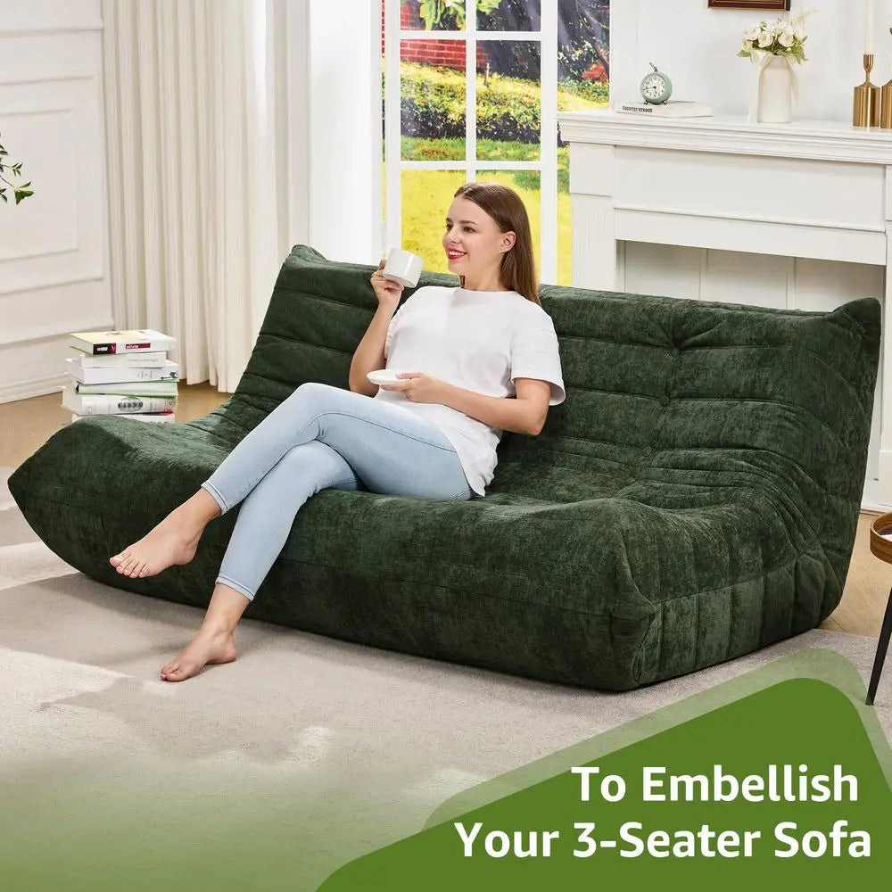 Giant Memory Foam Bean Bag Chair With Filler Faux Fur