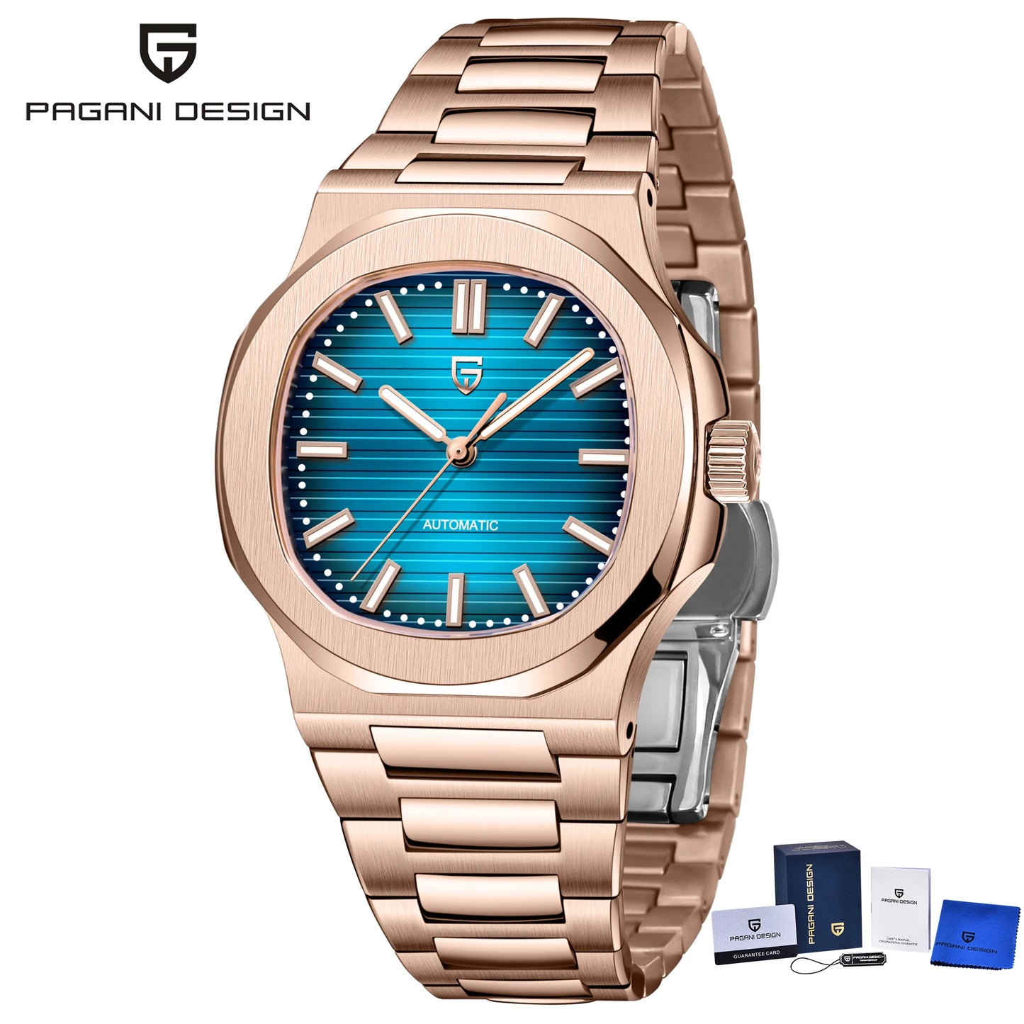 PAGANI DESIGN Men's Automatic Watch Stainless Steel Wristwatch