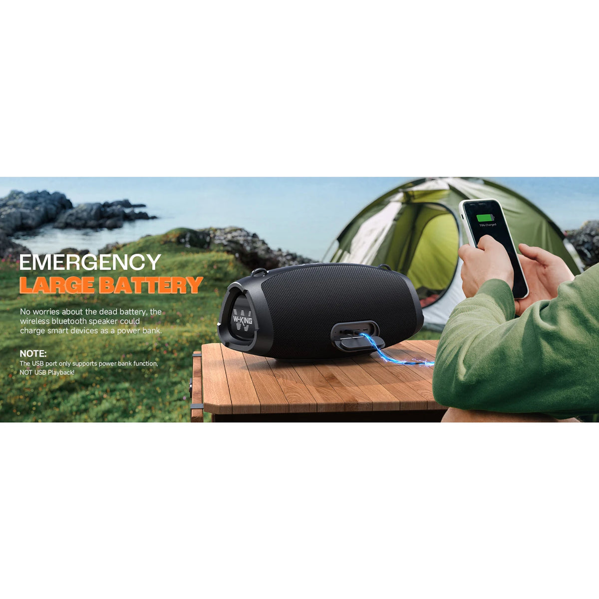 W-King X10 Waterproof Portable Bluetooth Speaker With Deep Bass