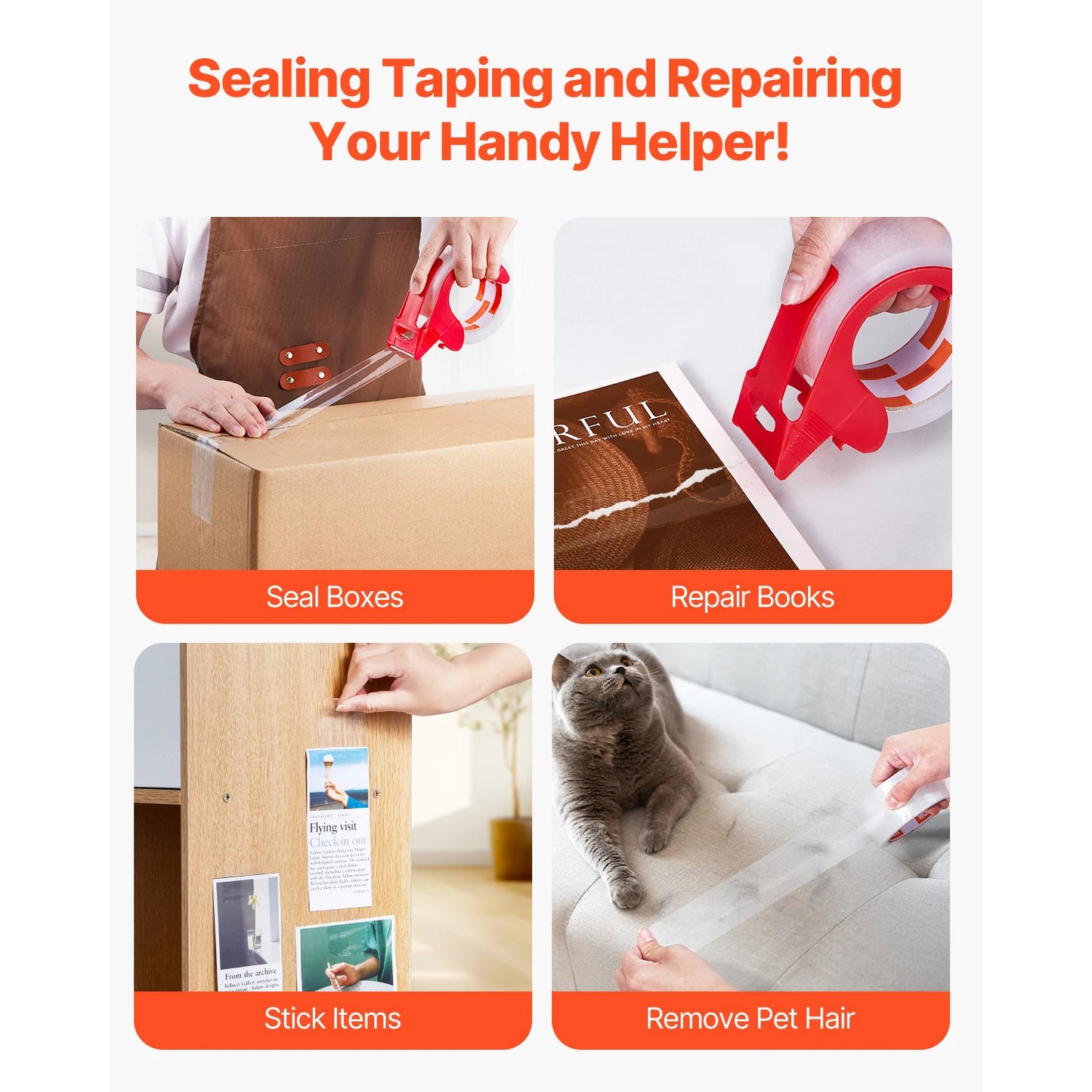 BOPP Packing Tape With Dispenser For Box Shipping Heavy Duty