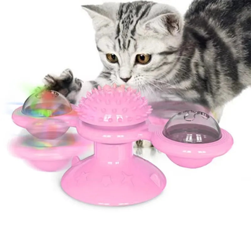 Windmill Cat Toy Interactive Puzzle Turntable For Cats