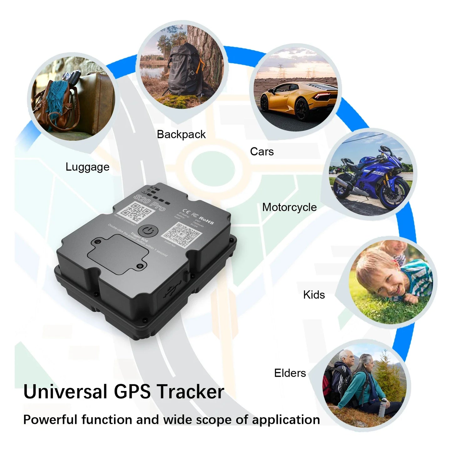Wanwaytech 4G GPS Tracker Car Motorcycle Real Time Locator