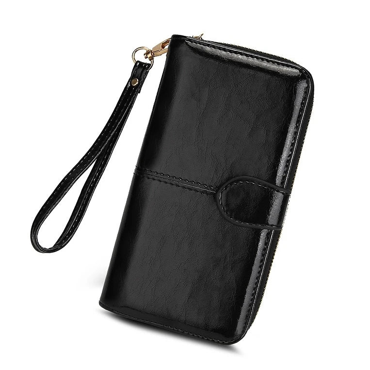 Anti Theft PU Wallet For Women Zipper Card Holder Purse