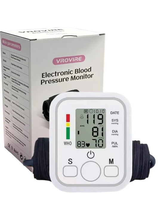 Automatic Upper Arm Blood Pressure Monitor With Large LCD Display