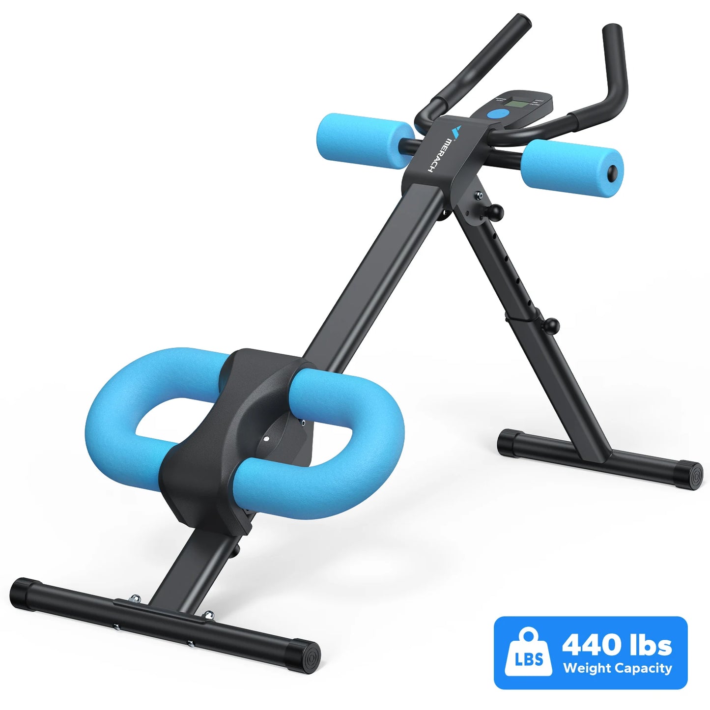 MERACH Ab Machine Adjustable Trainer Foldable Knee Protection - Compact Foldable Design for Core Abs Workouts