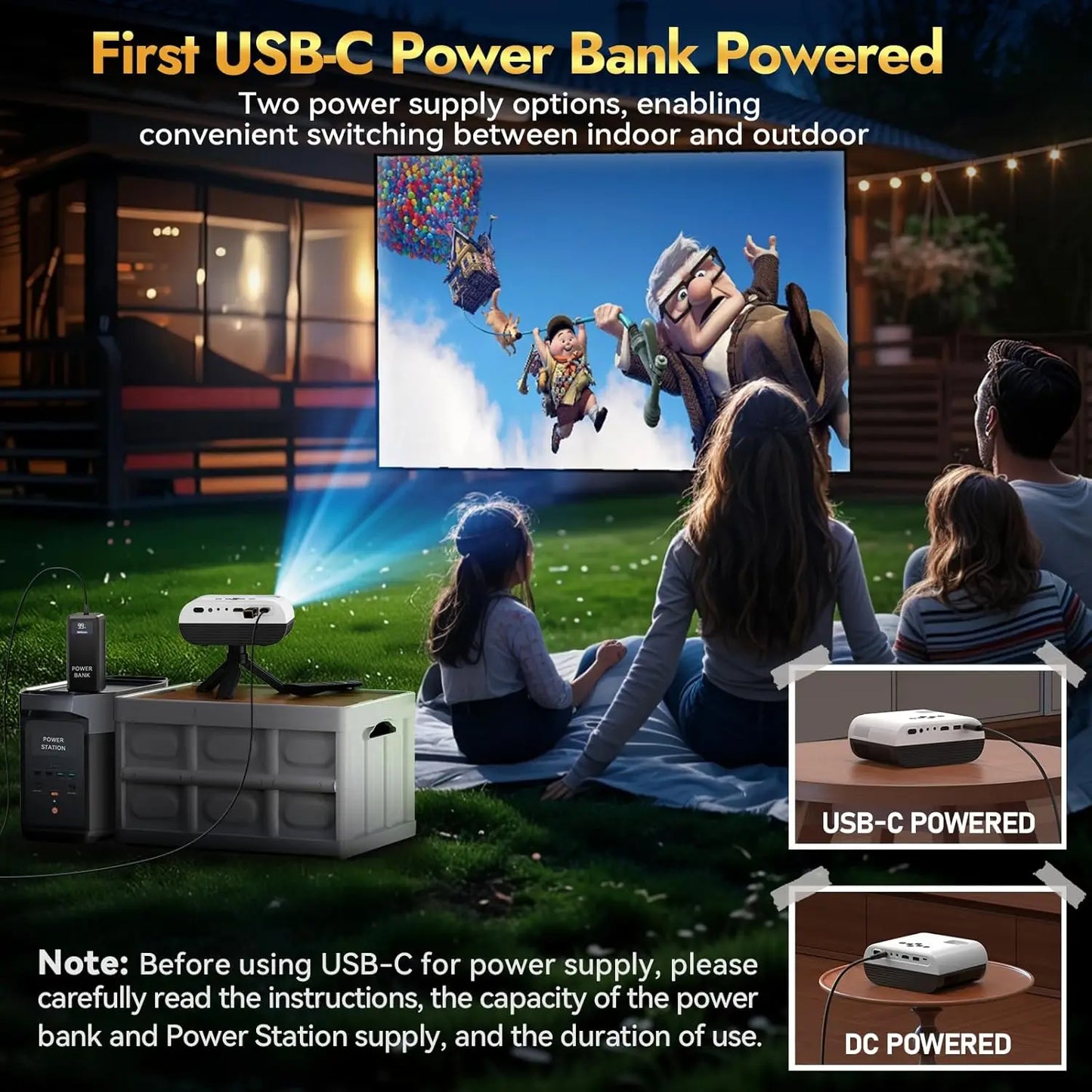 1080P Full HD Portable Projector With Screen and Bluetooth
