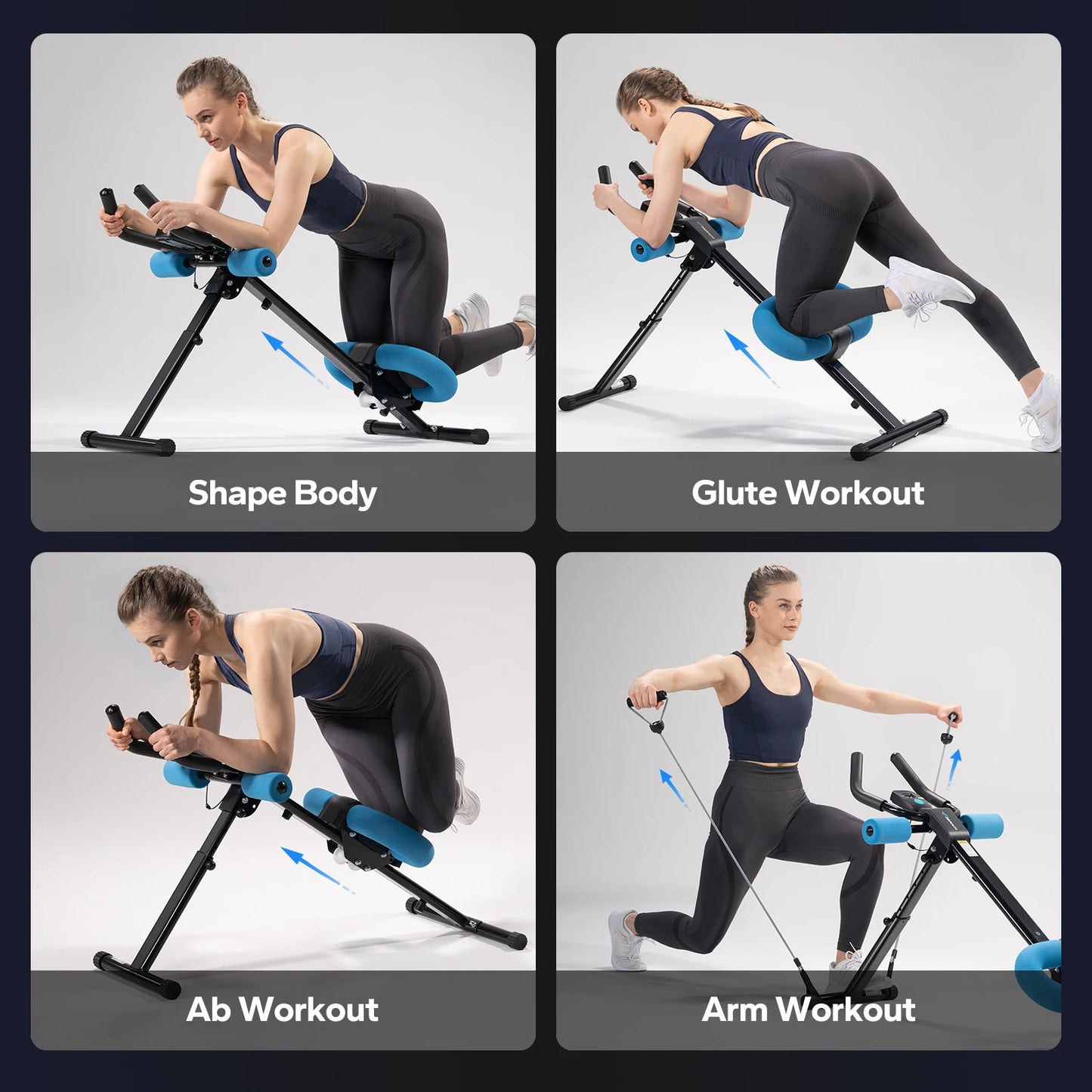 MERACH Ab Machine Adjustable Trainer Foldable Knee Protection - Compact Foldable Design for Core Abs Workouts