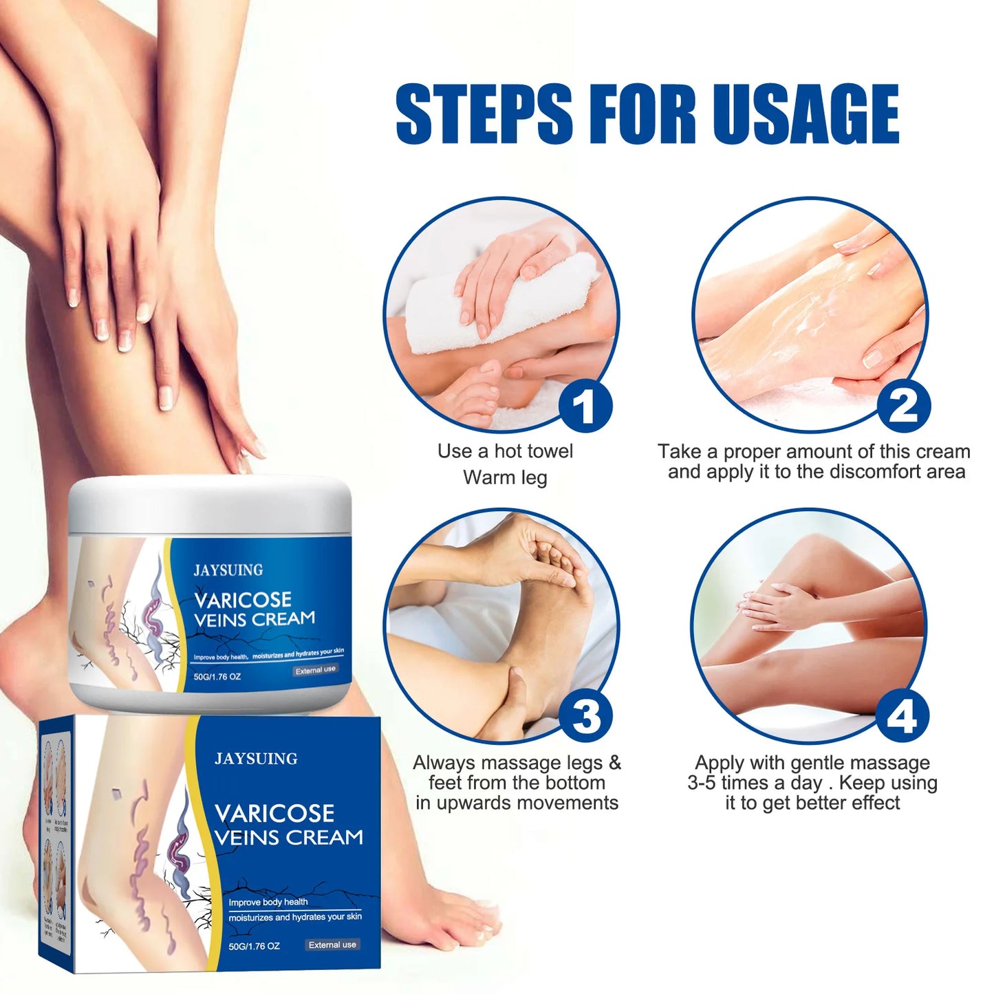 Jaysuing Veins Treatment Cream For Vasculitis Phlebitis Relief