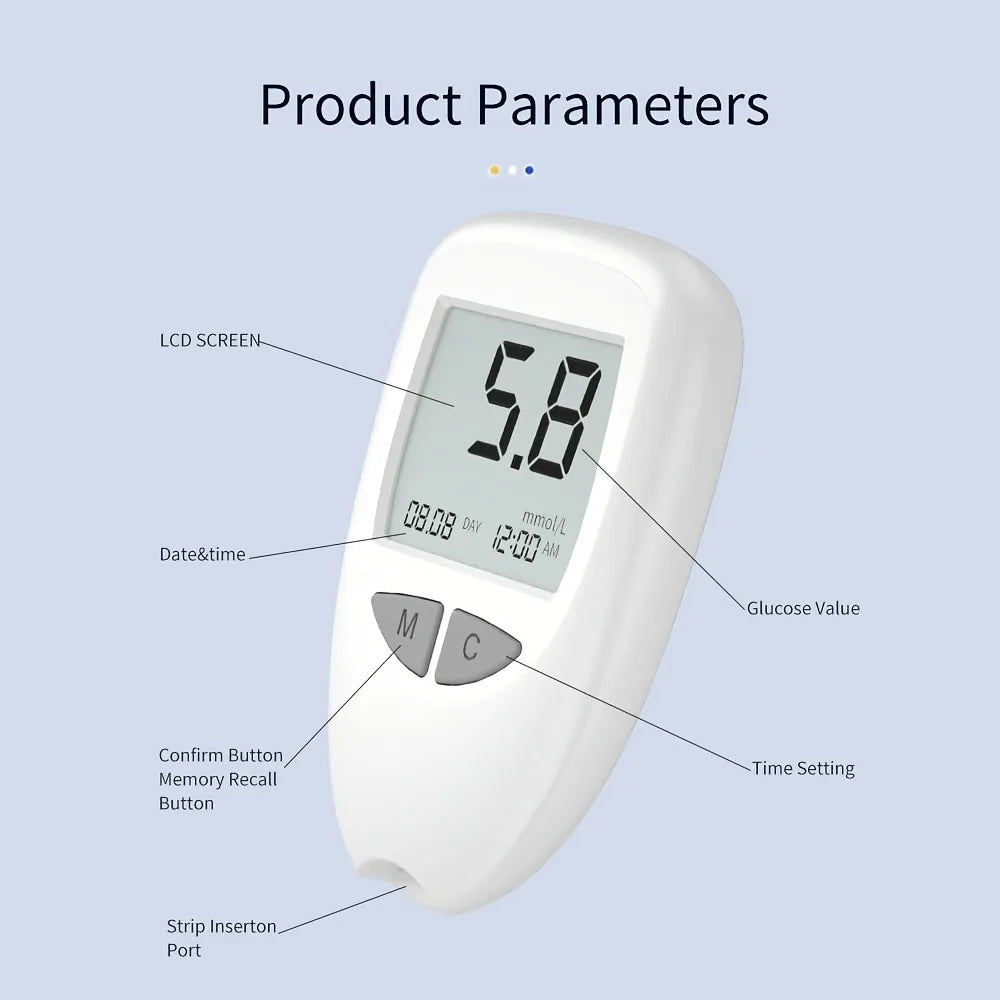 VivaGuard Blood Glucose Monitor Kit With Test Strips And Lancets