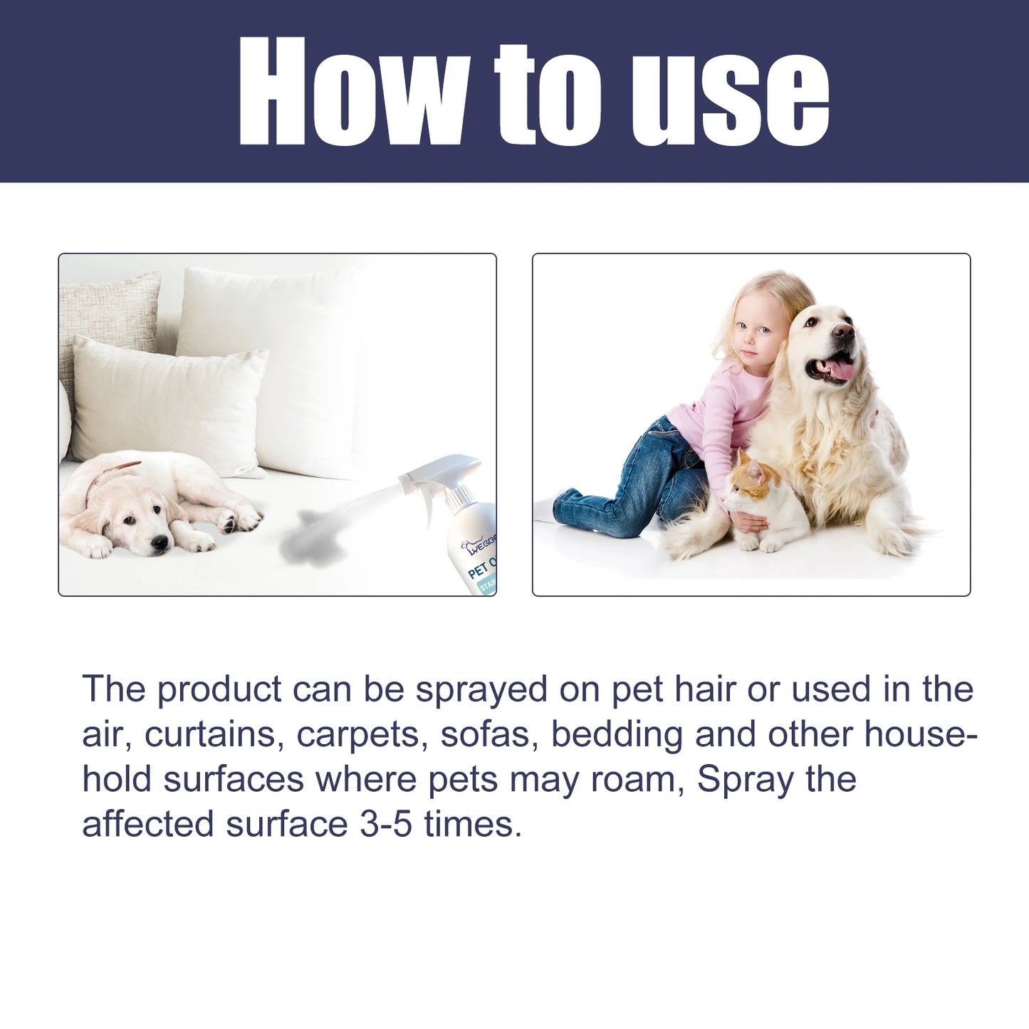 YEGBONG Dog Deodorant Spray Odor Control Nonirritating Mist