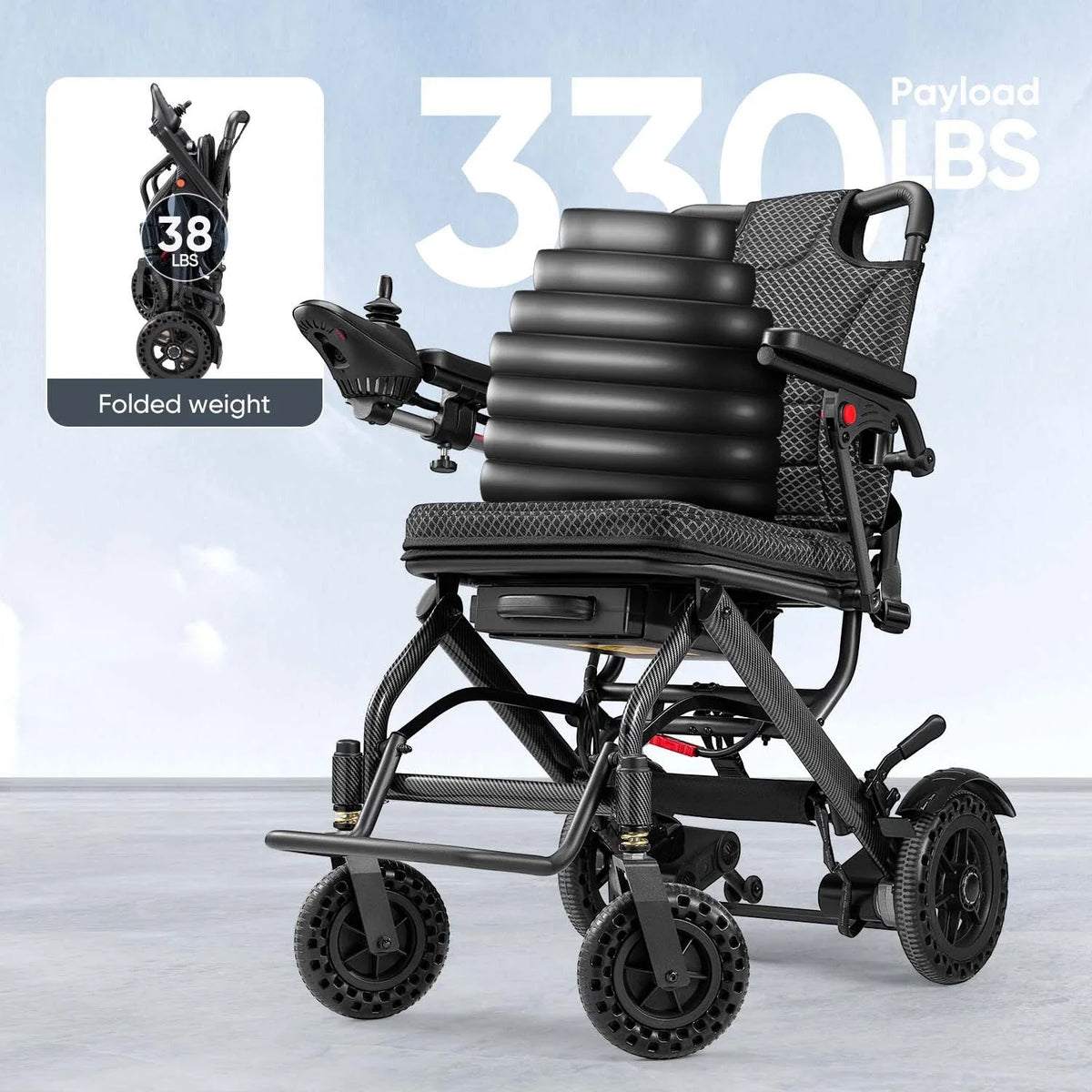 SHICUO Foldable All Terrain Electric Wheelchair for Adults