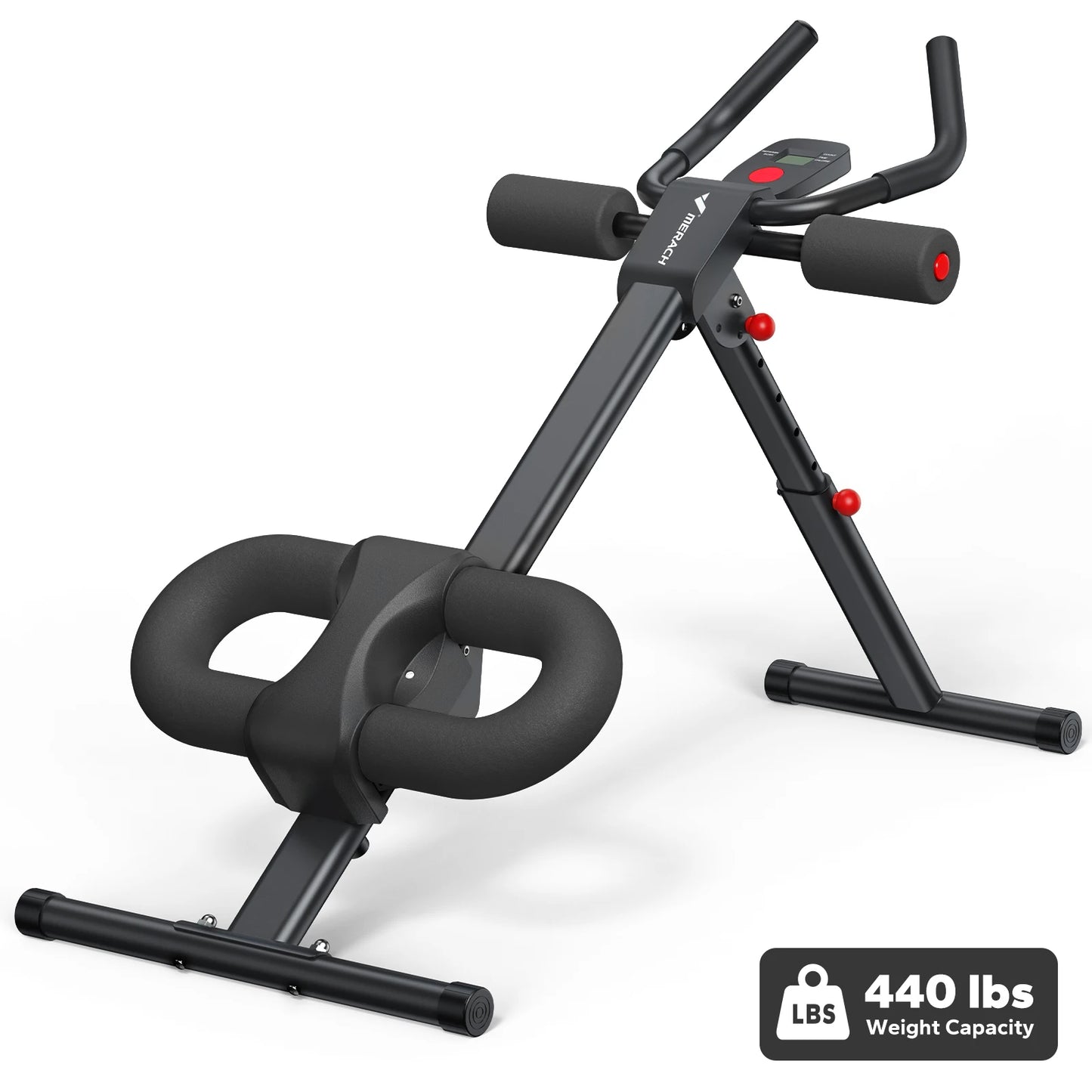 MERACH Ab Machine Adjustable Trainer Foldable Knee Protection - Compact Foldable Design for Core Abs Workouts