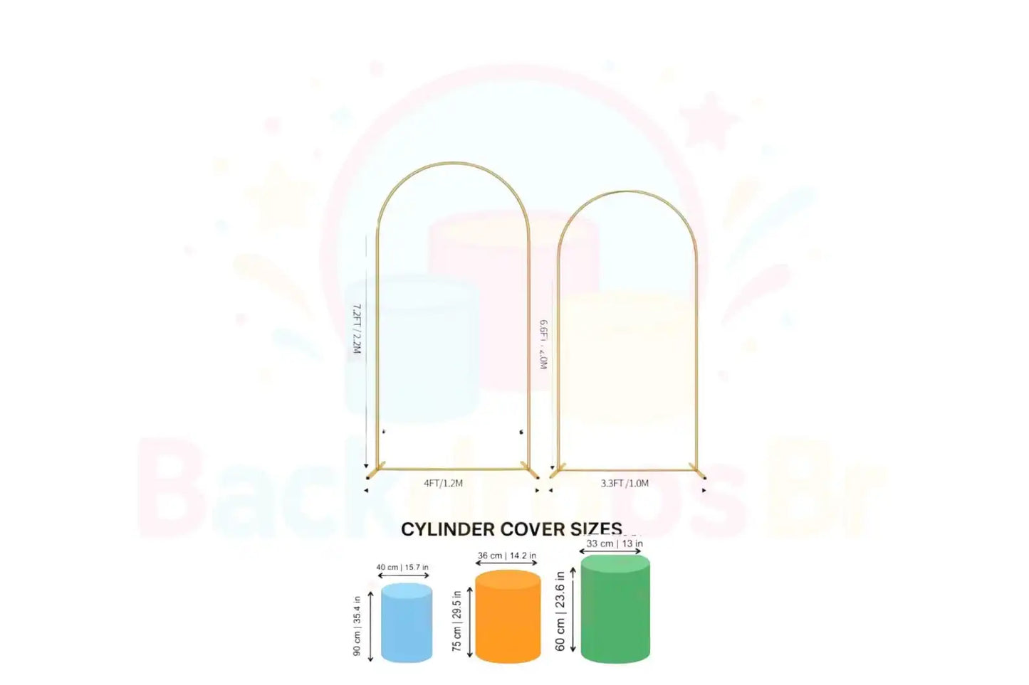 Kpop Demon Hunter Kpop Arch Backdrop Set 4 Pieces  Cylinder Covers for Birthday Party