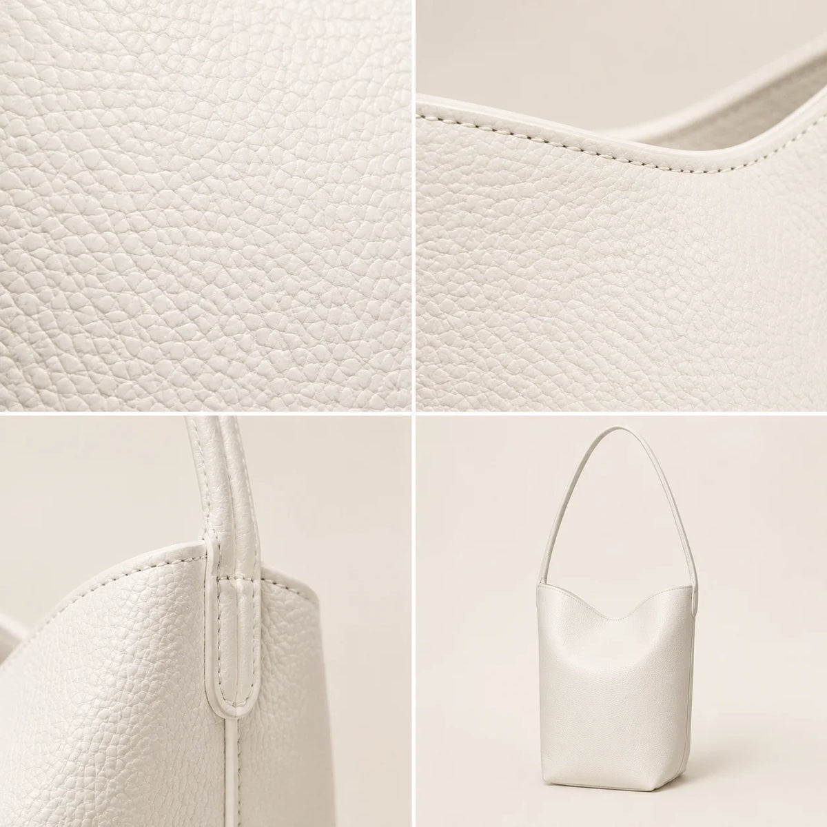 Classic PU Leather Bucket Shoulder Bag for Women Daily Use