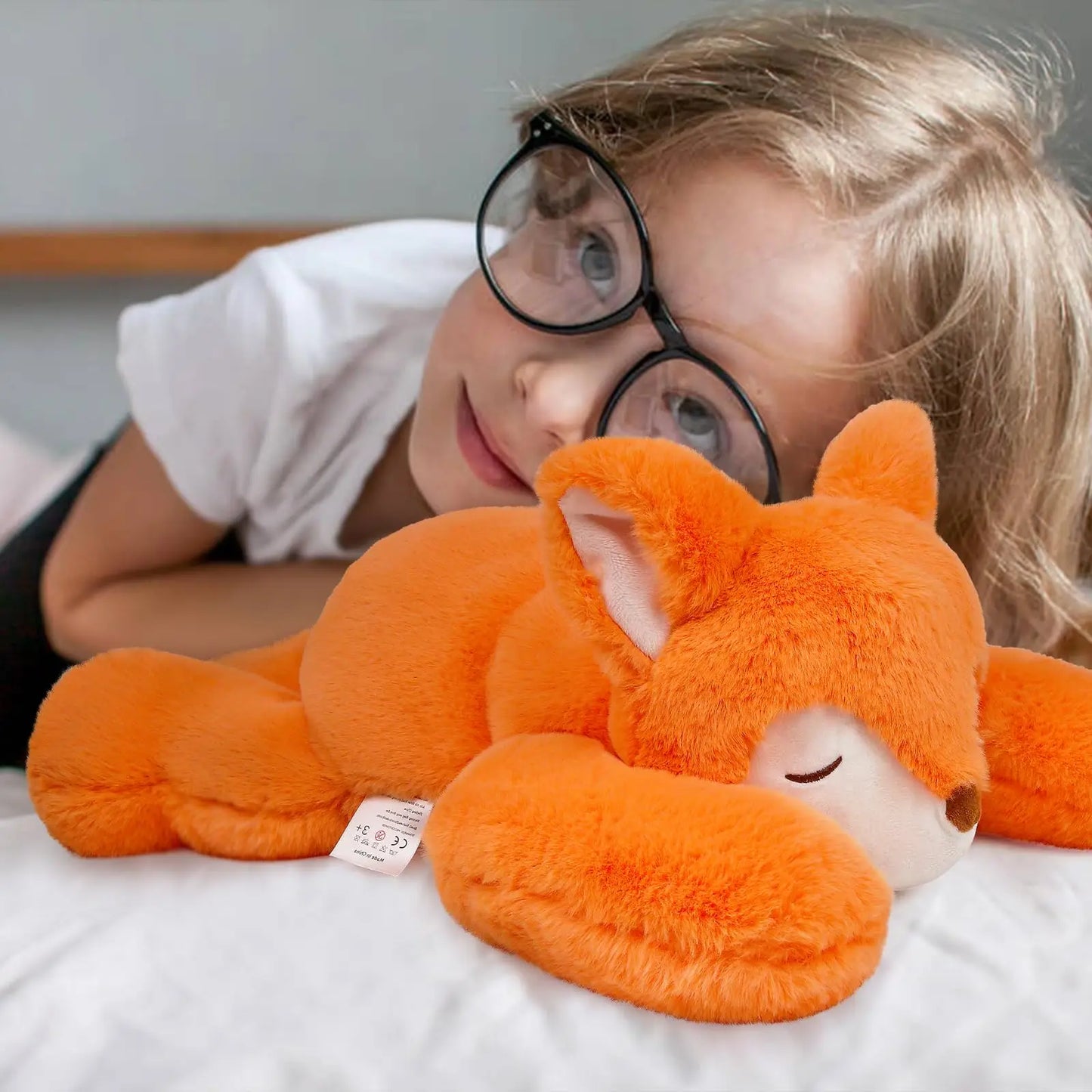 Niuniu Daddy 20" | 3.3 Pound Fox Weighted Stuffed Animals Giant Fox Sensory Body Pillow Plush Toy  Soft Squishy Fur for Birthday
